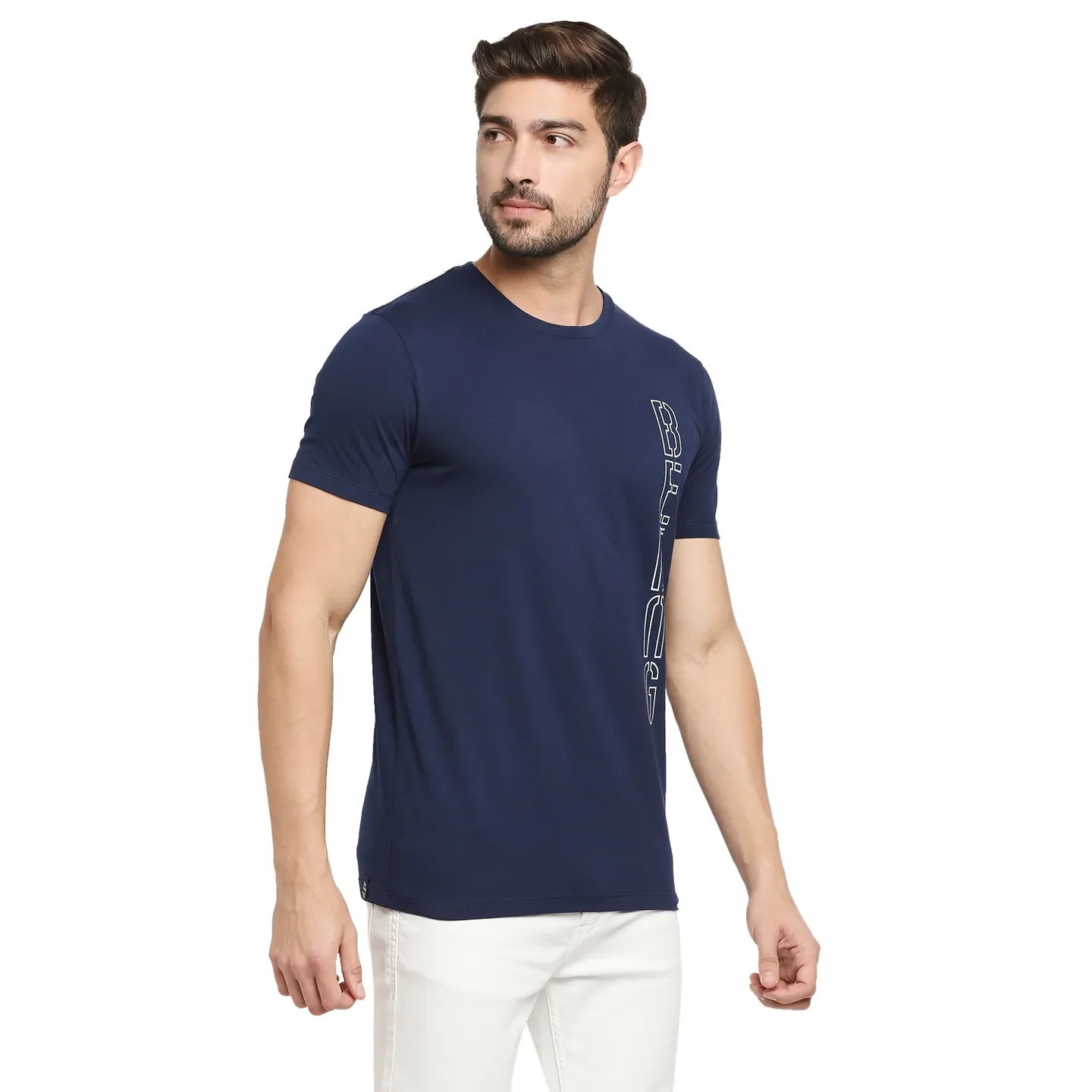 Blue Regular Fit Men's Short Sleeves T-Shirt by Being Human Clothing - Image 3