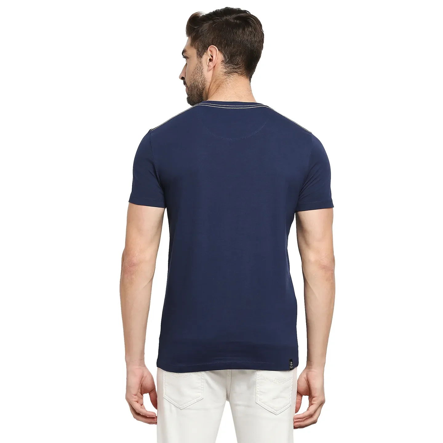 Blue Regular Fit Men's Short Sleeves T-Shirt by Being Human Clothing - Image 4