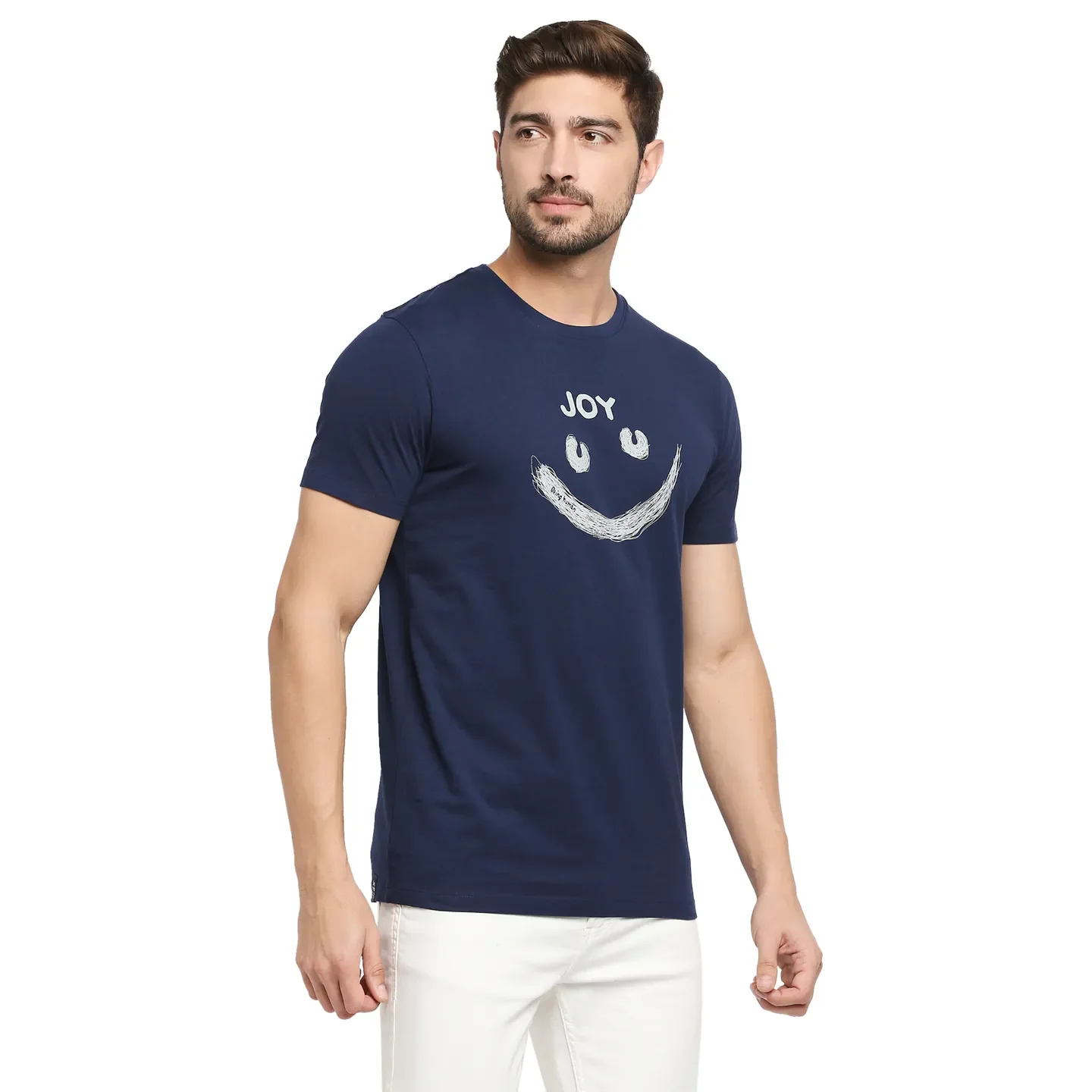 Blue Regular Fit Men's Short Sleeves T-Shirt by Being Human Clothing - Image 3