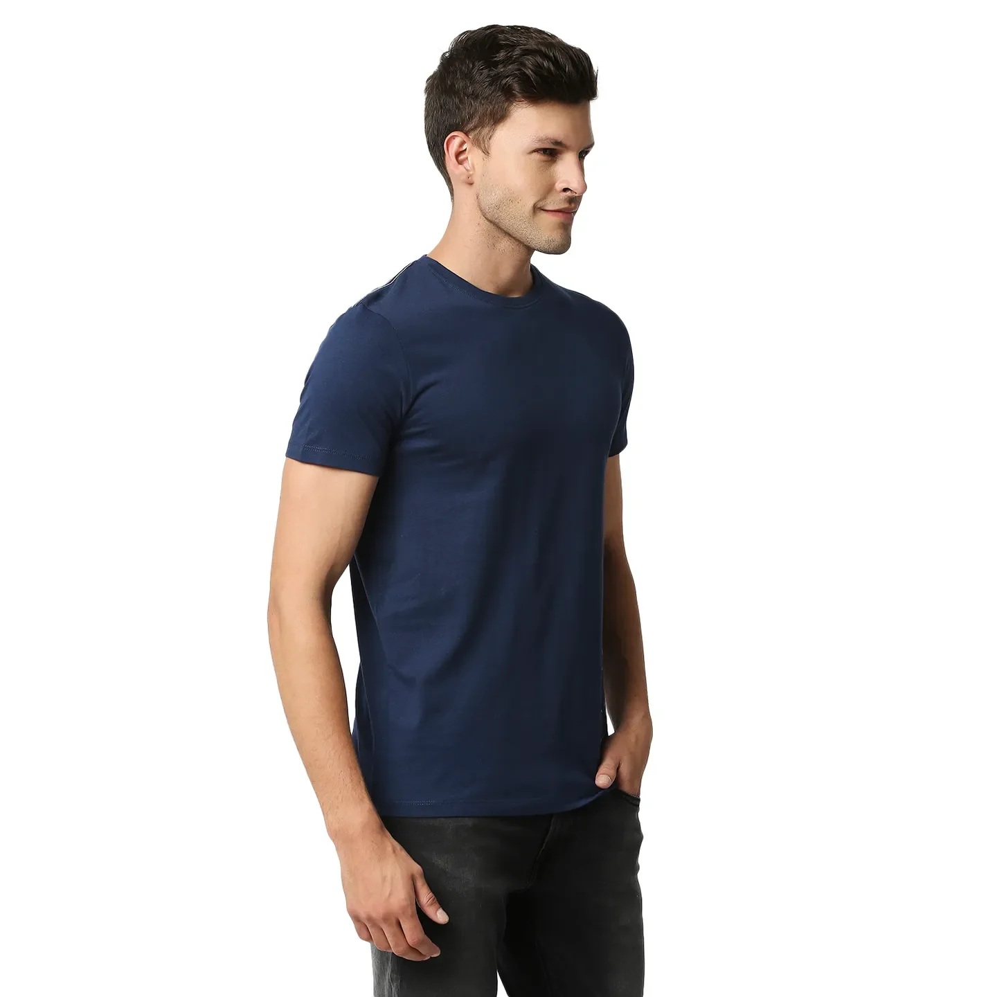 Blue Regular Fit Men's Short Sleeves T-Shirt by Being Human Clothing - Image 3