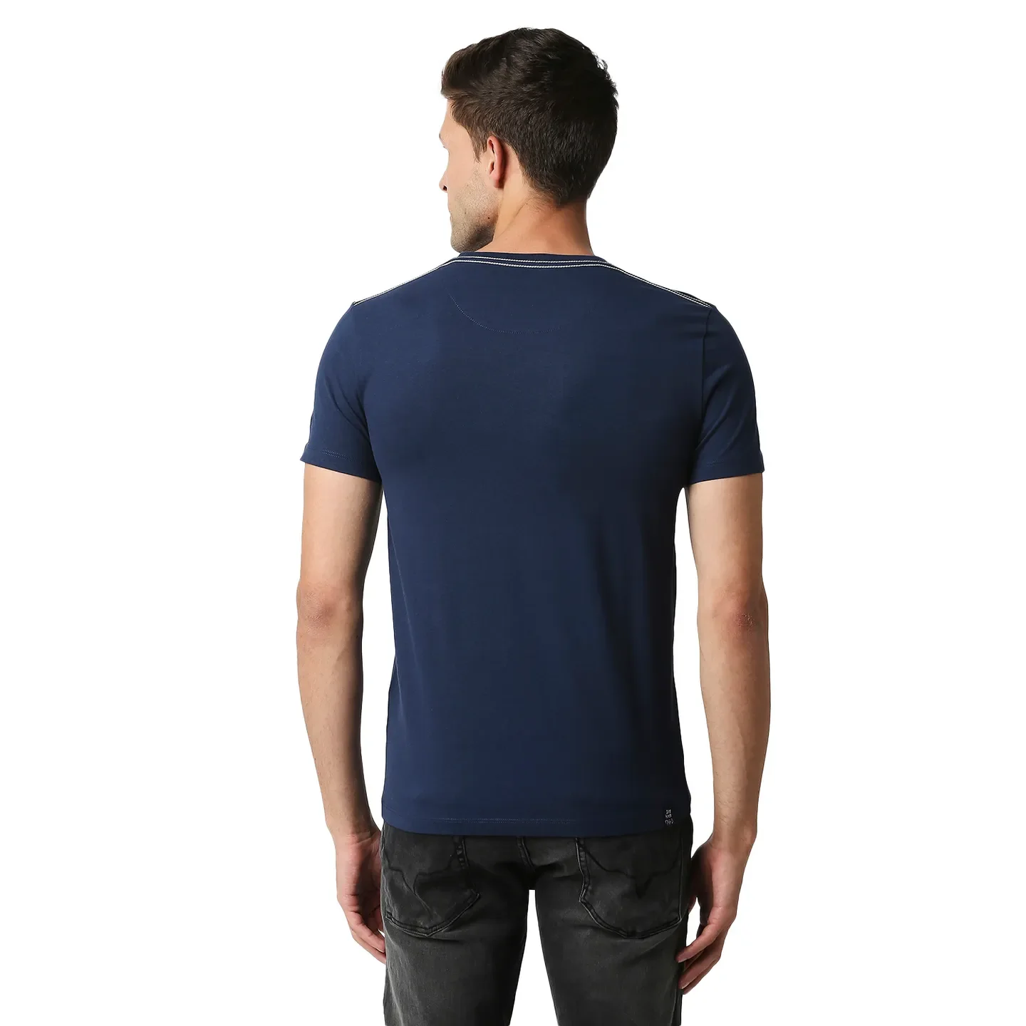 Blue Regular Fit Men's Short Sleeves T-Shirt by Being Human Clothing - Image 4