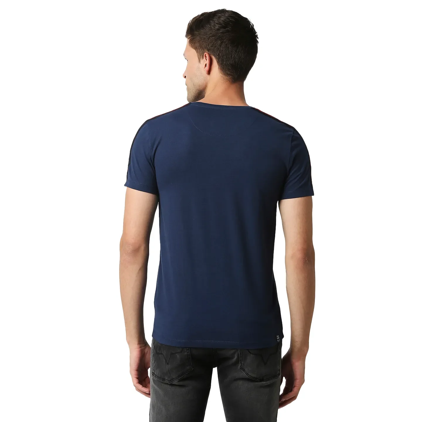 Blue Regular Fit Men's Short Sleeves T-Shirt by Being Human Clothing - Image 3