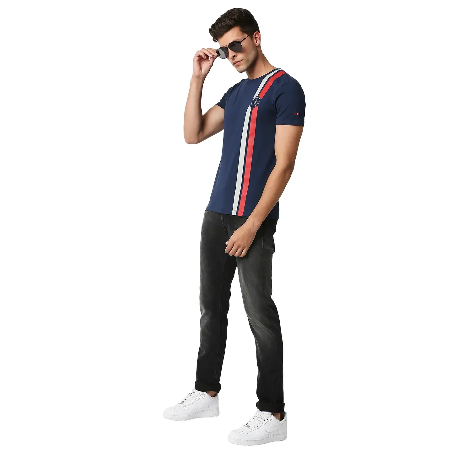 Blue Regular Fit Men's Short Sleeves T-Shirt by Being Human Clothing - Image 5