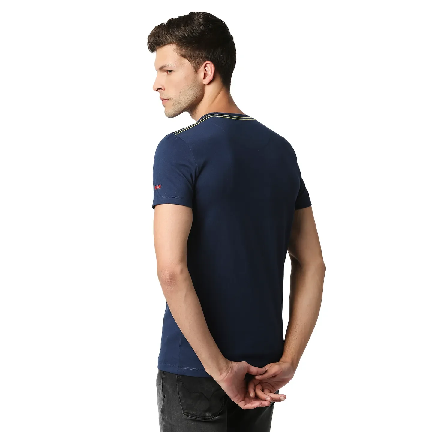 Blue Regular Fit Men's Short Sleeves T-Shirt by Being Human Clothing - Image 4