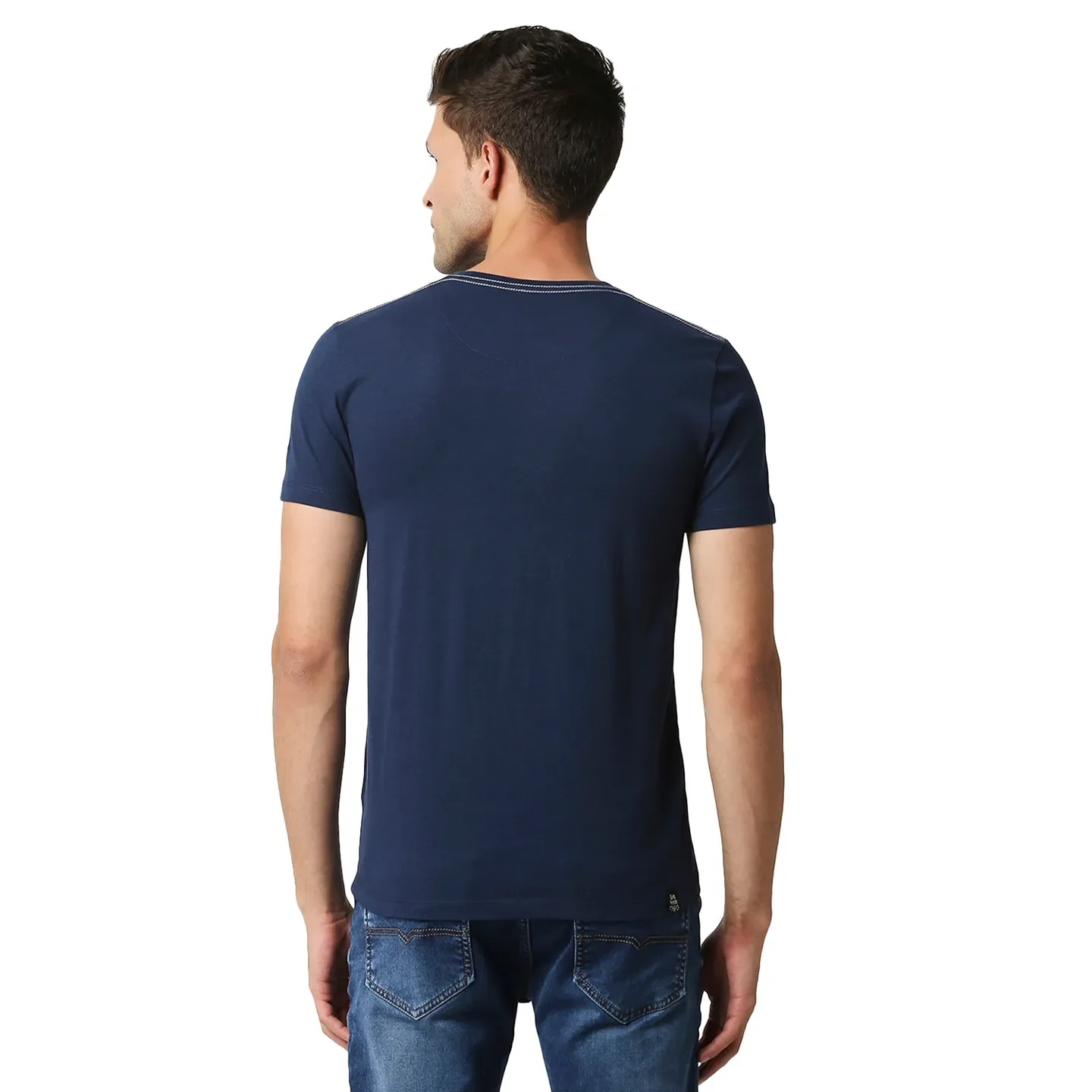 Blue Regular Fit Men's Short Sleeves T-Shirt by Being Human Clothing - Image 3