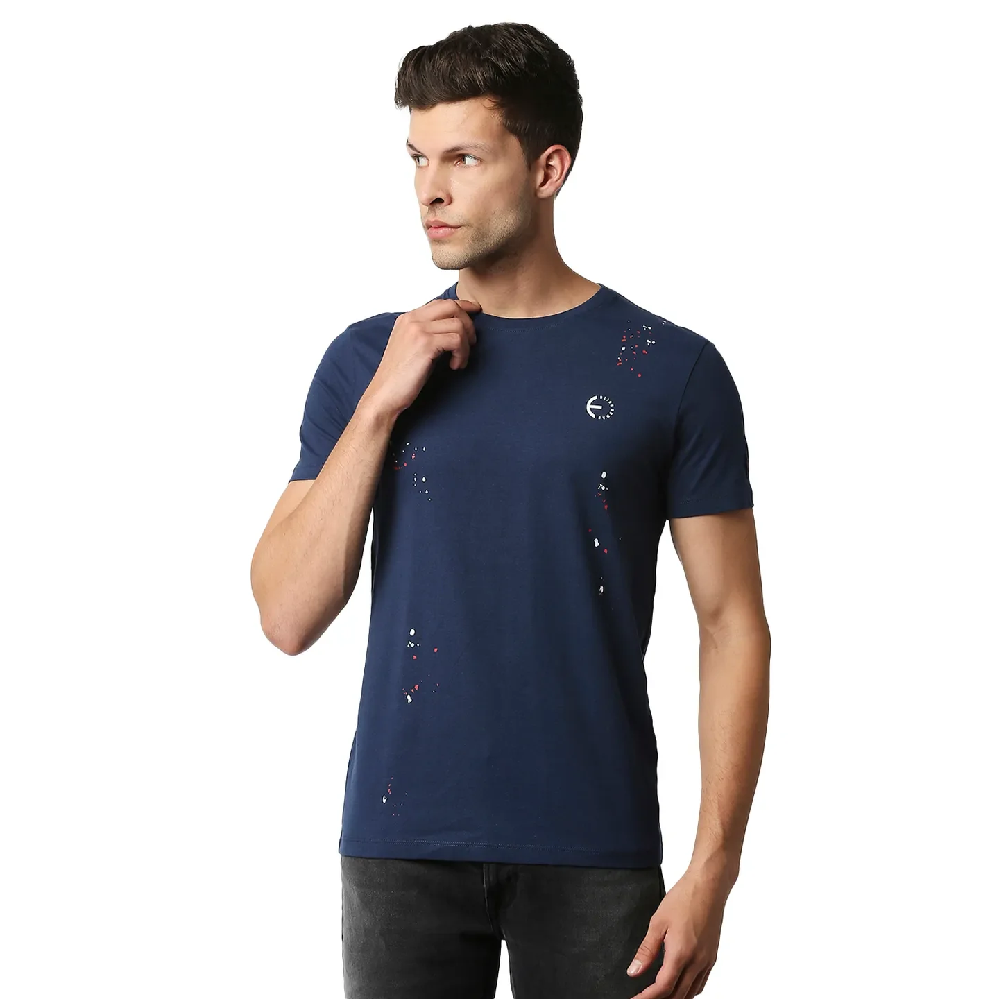 Blue Regular Fit Men's Short Sleeves T-Shirt by Being Human Clothing