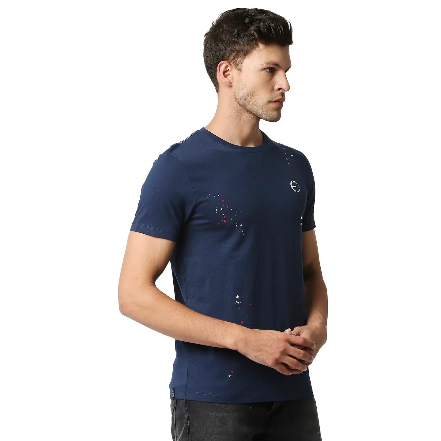 Blue Regular Fit Men's Short Sleeves T-Shirt by Being Human Clothing - Image 3