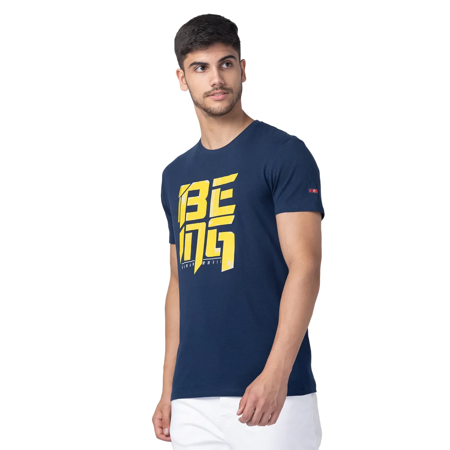 Blue Regular Fit Men's Short Sleeves T-Shirt by Being Human Clothing - Image 2