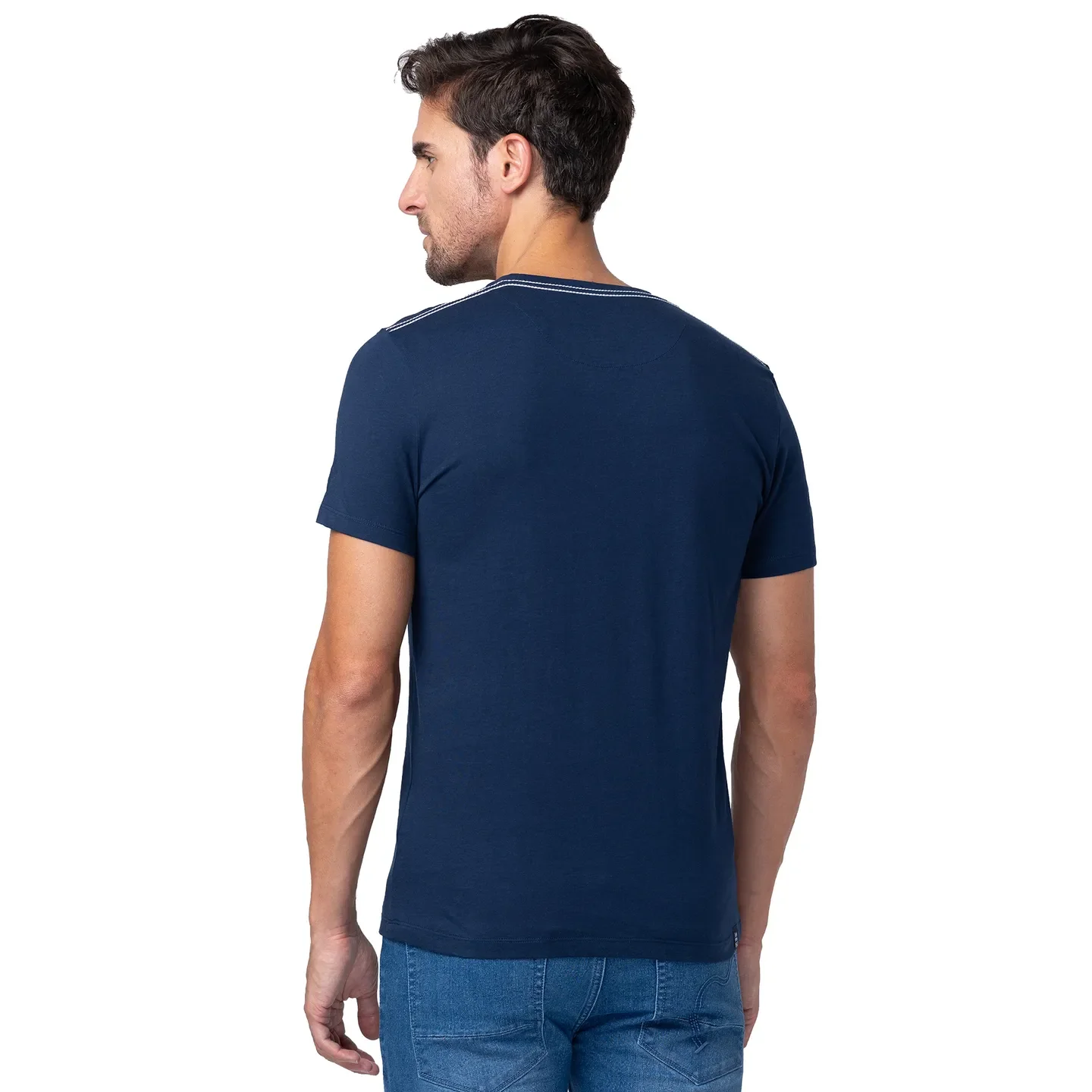 Blue Regular Fit Men's Short Sleeves T-Shirt by Being Human Clothing - Image 3