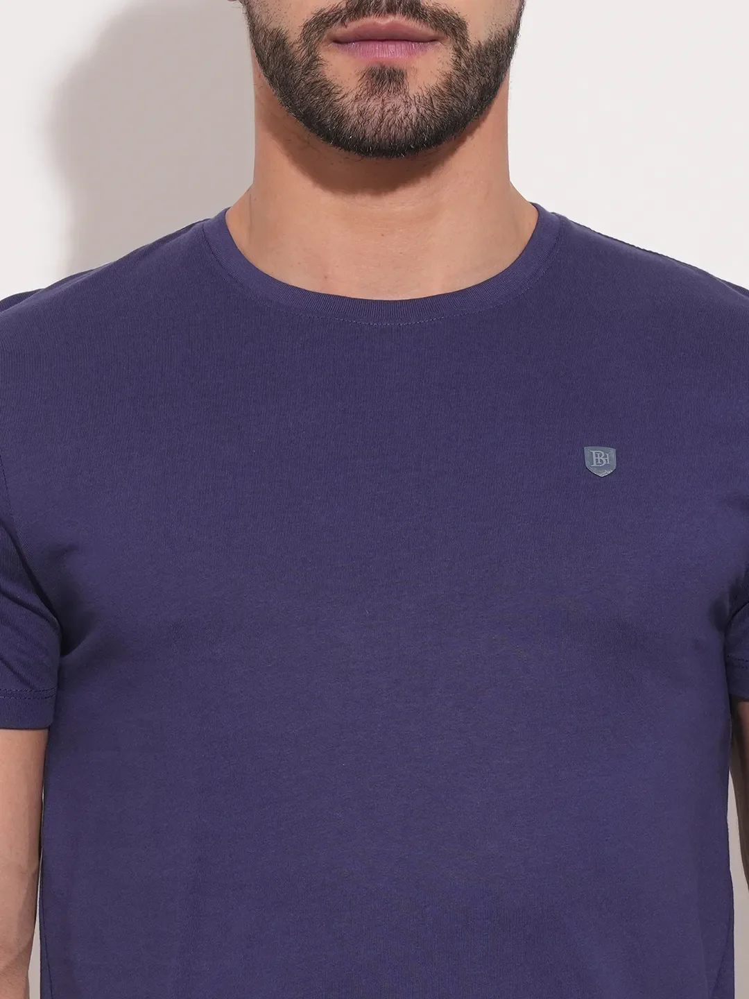 Navy Regular Fit Round Neck Men's T-Shirt by Being Human Clothing - Image 12