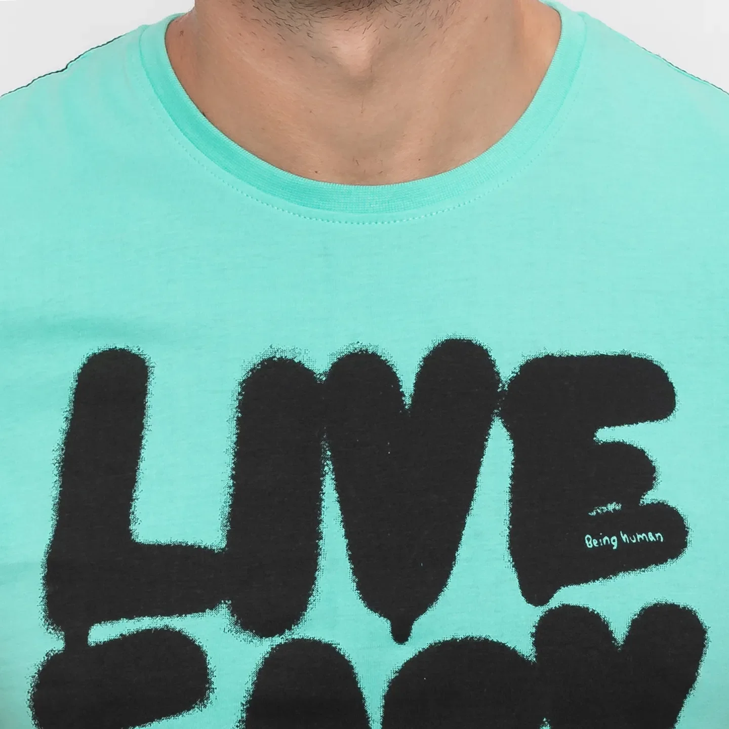 Green Regular Fit Men's Short Sleeves T-Shirt by Being Human Clothing - Image 4