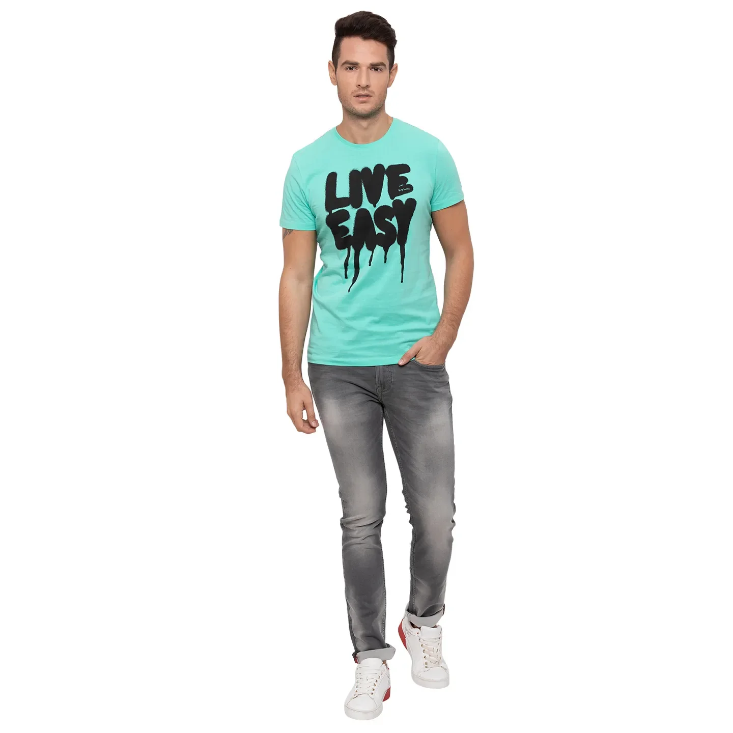 Green Regular Fit Men's Short Sleeves T-Shirt by Being Human Clothing - Image 5