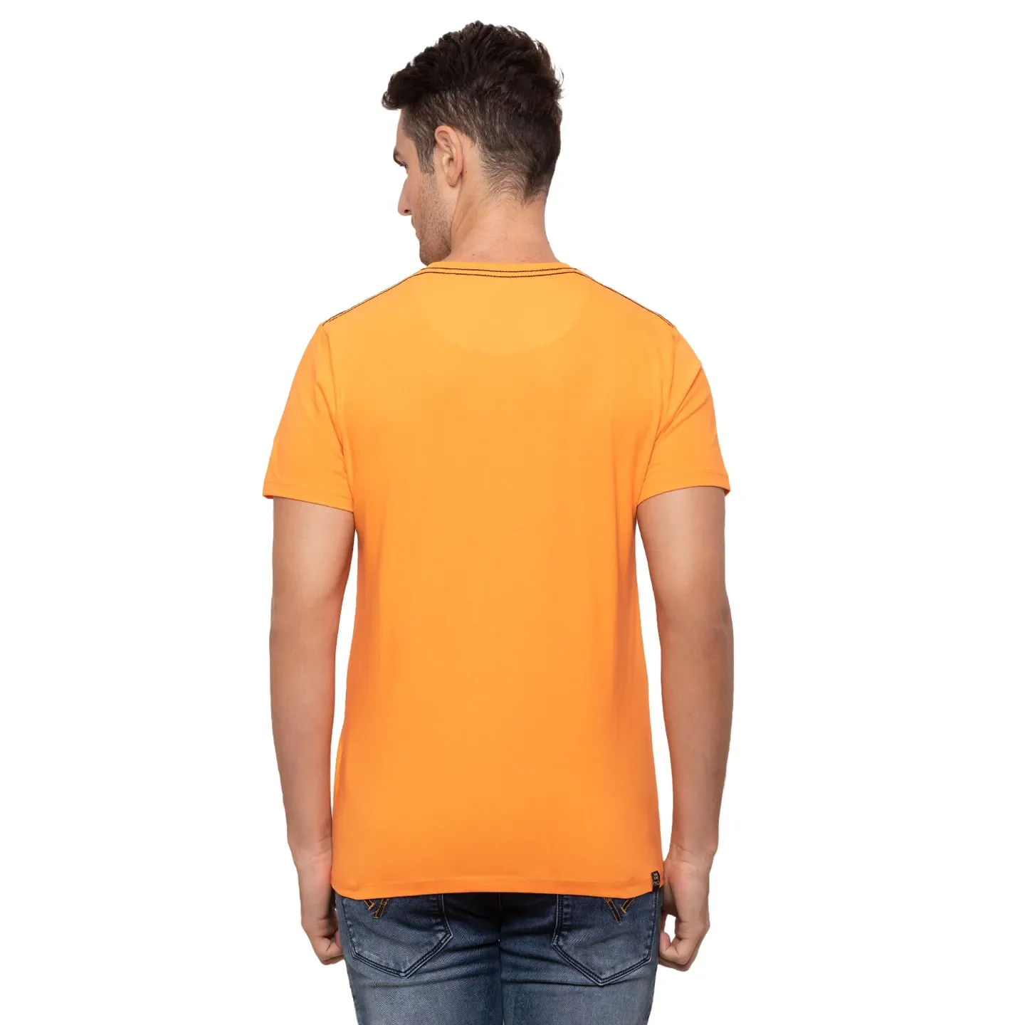 Orange Regular Fit Men's T-Shirt by Being Human Clothing - Image 3