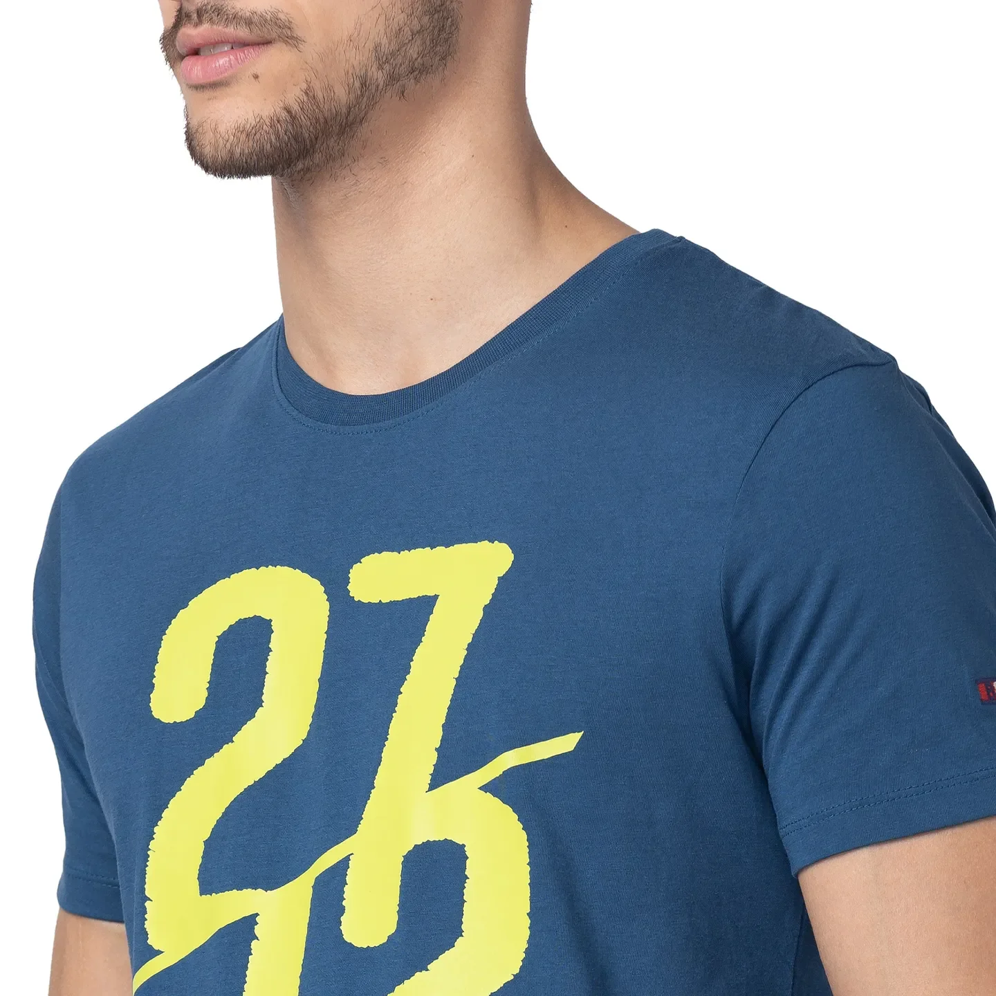 Ocean Blue Regular Fit Round Neck Men's T-Shirt by Being Human Clothing - Image 4