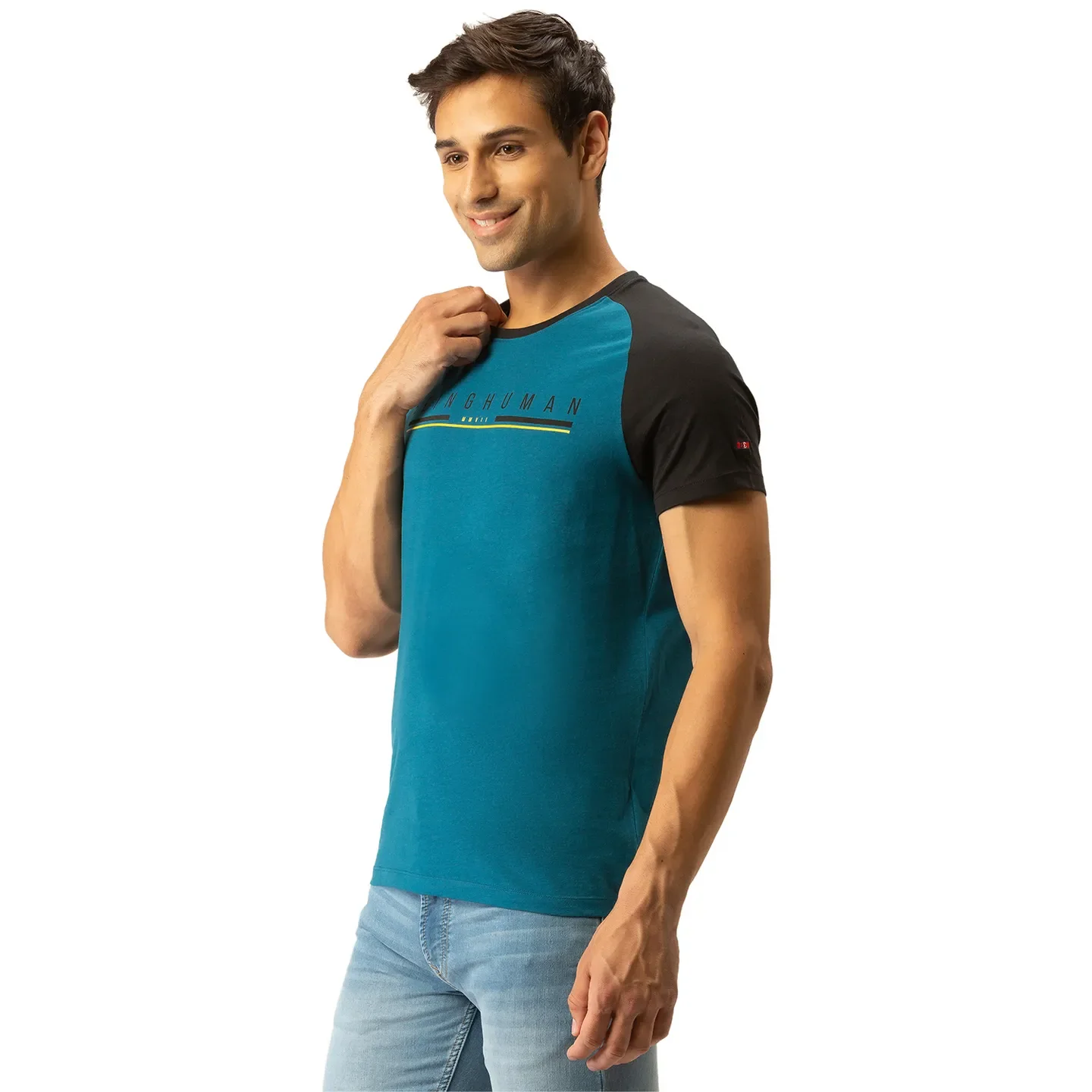 Blue Regular Fit Men's Short Sleeves T-Shirt by Being Human Clothing - Image 2