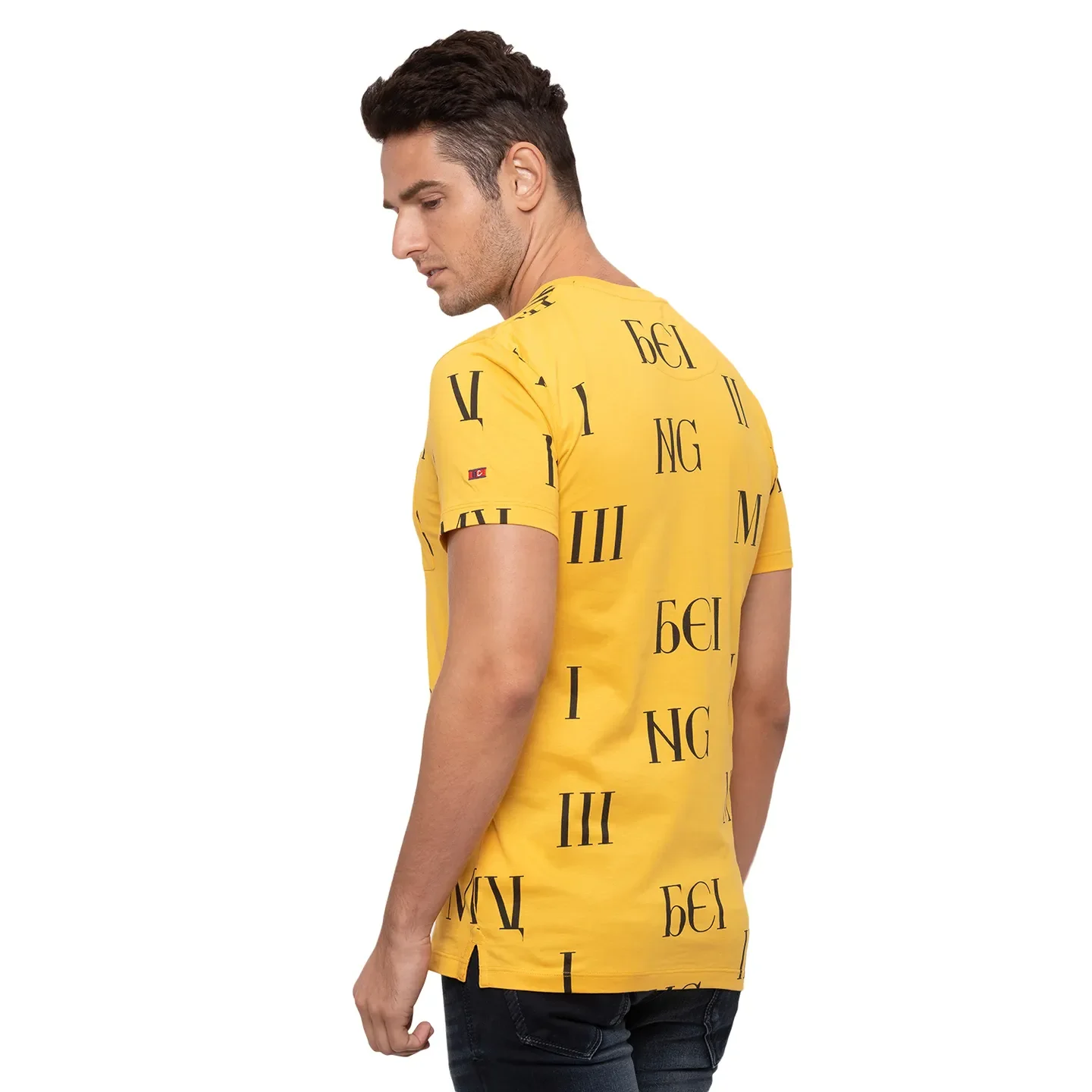 Ocher Regular Fit Round Neck Men's T-Shirt by Being Human Clothing - Image 3