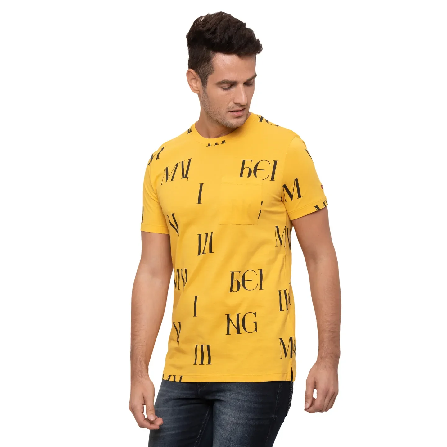 Ocher Regular Fit Round Neck Men's T-Shirt by Being Human Clothing - Image 4
