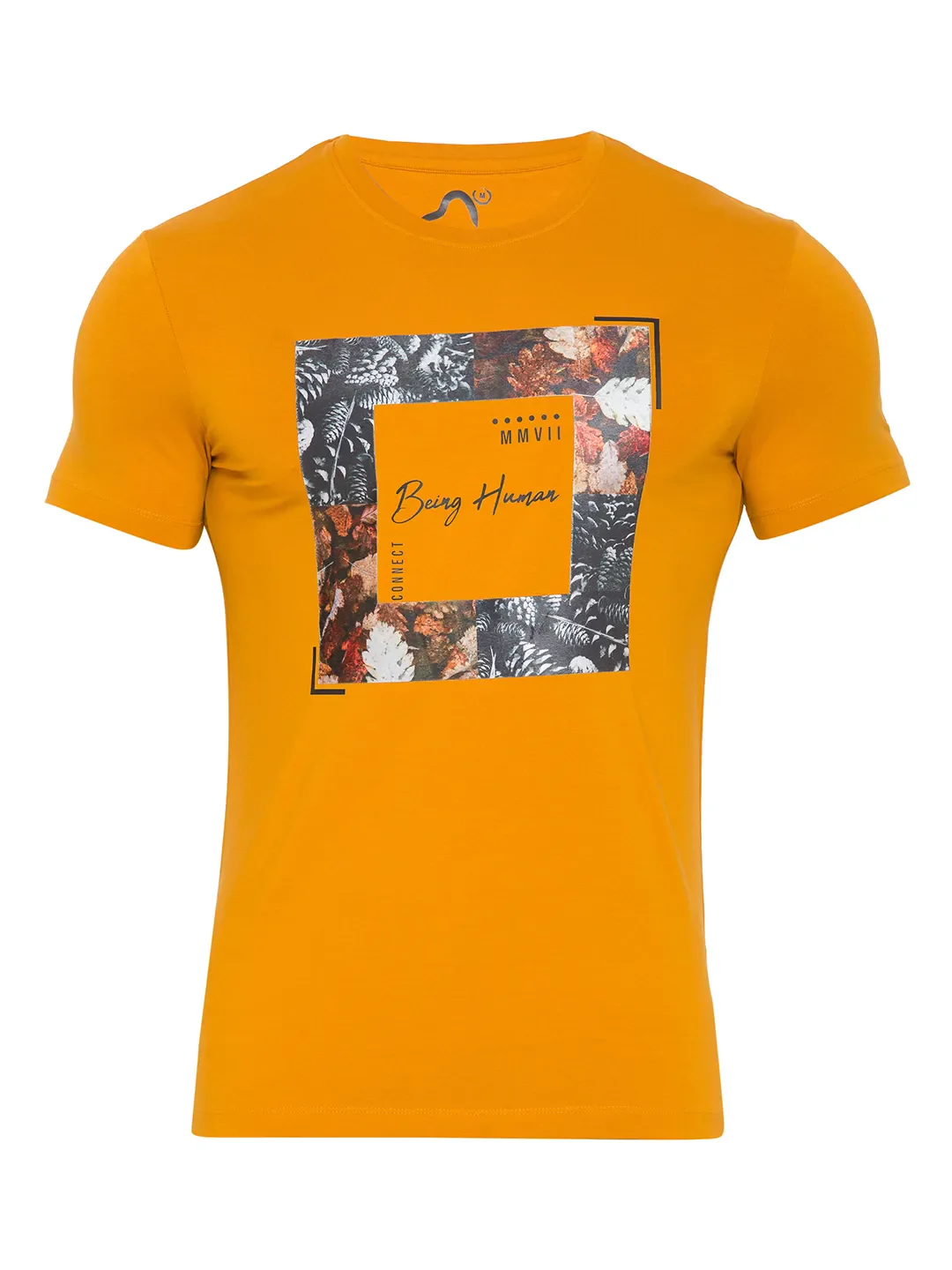 Ocher Regular Fit Round Neck Men's T-Shirt by Being Human Clothing - Image 4