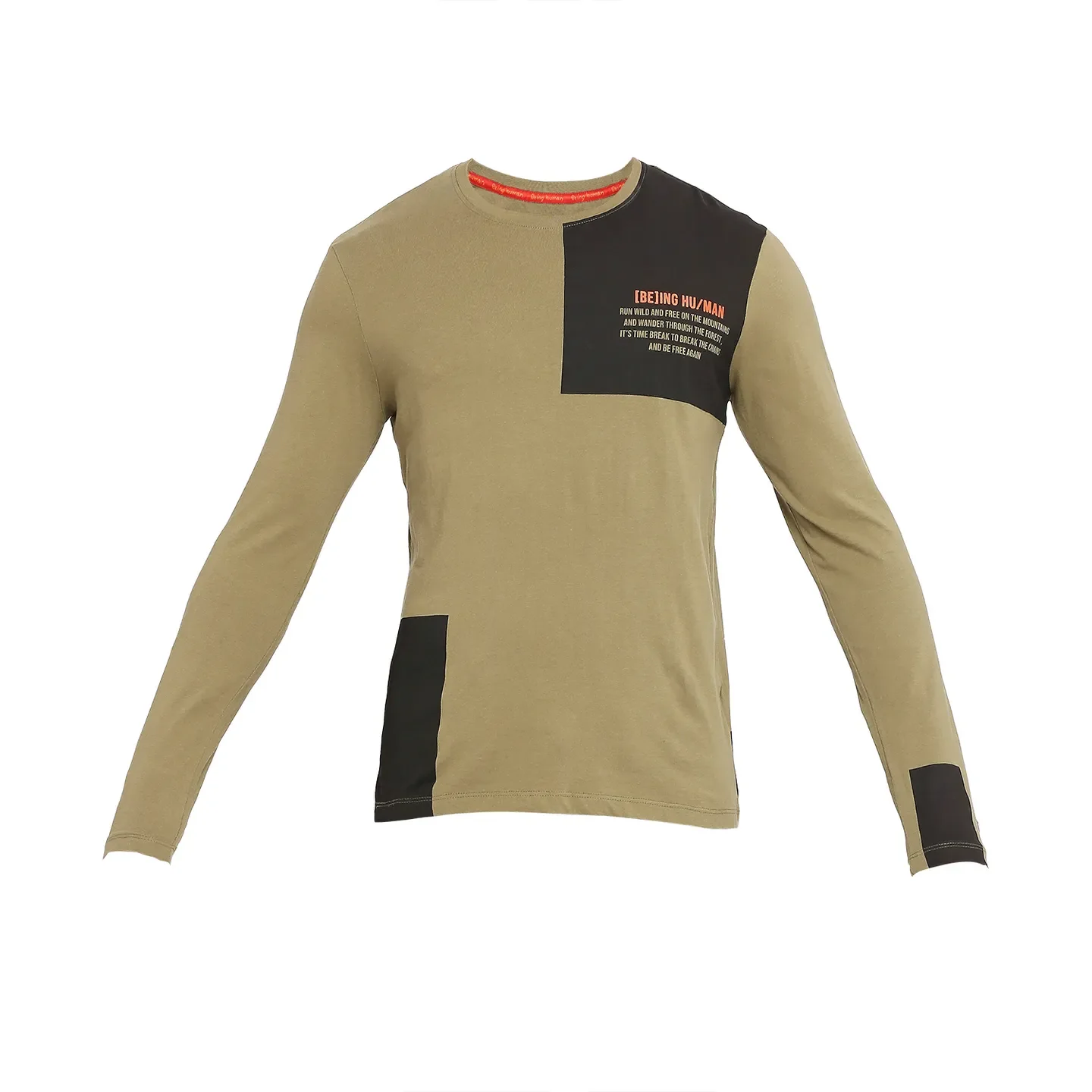 Green Regular Fit Men's Long Sleeves T-Shirt by Being Human Clothing - Image 7