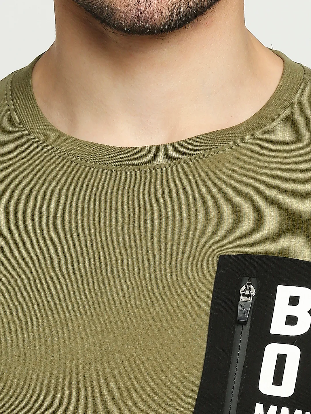 Green Regular Fit Men's Long Sleeves T-Shirt by Being Human Clothing - Image 2