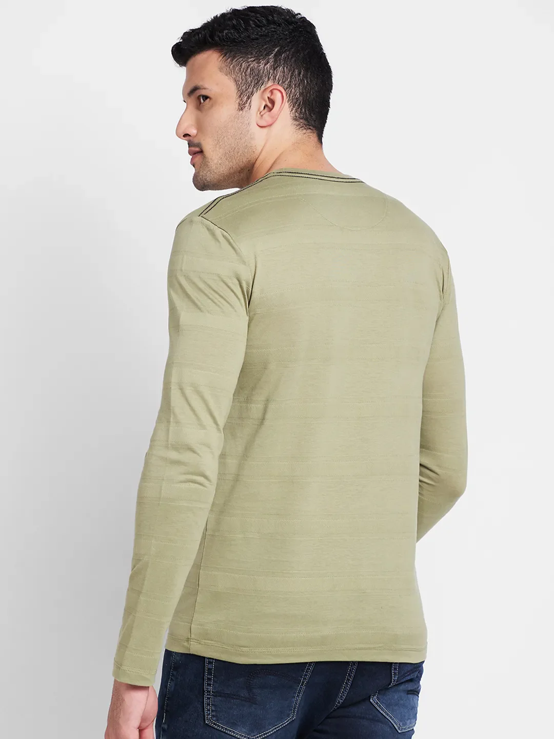 Olive Regular Fit Round Neck Men's T-Shirt by Being Human Clothing - Image 3