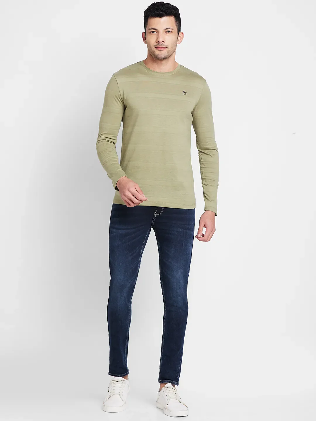 Olive Regular Fit Round Neck Men's T-Shirt by Being Human Clothing - Image 4