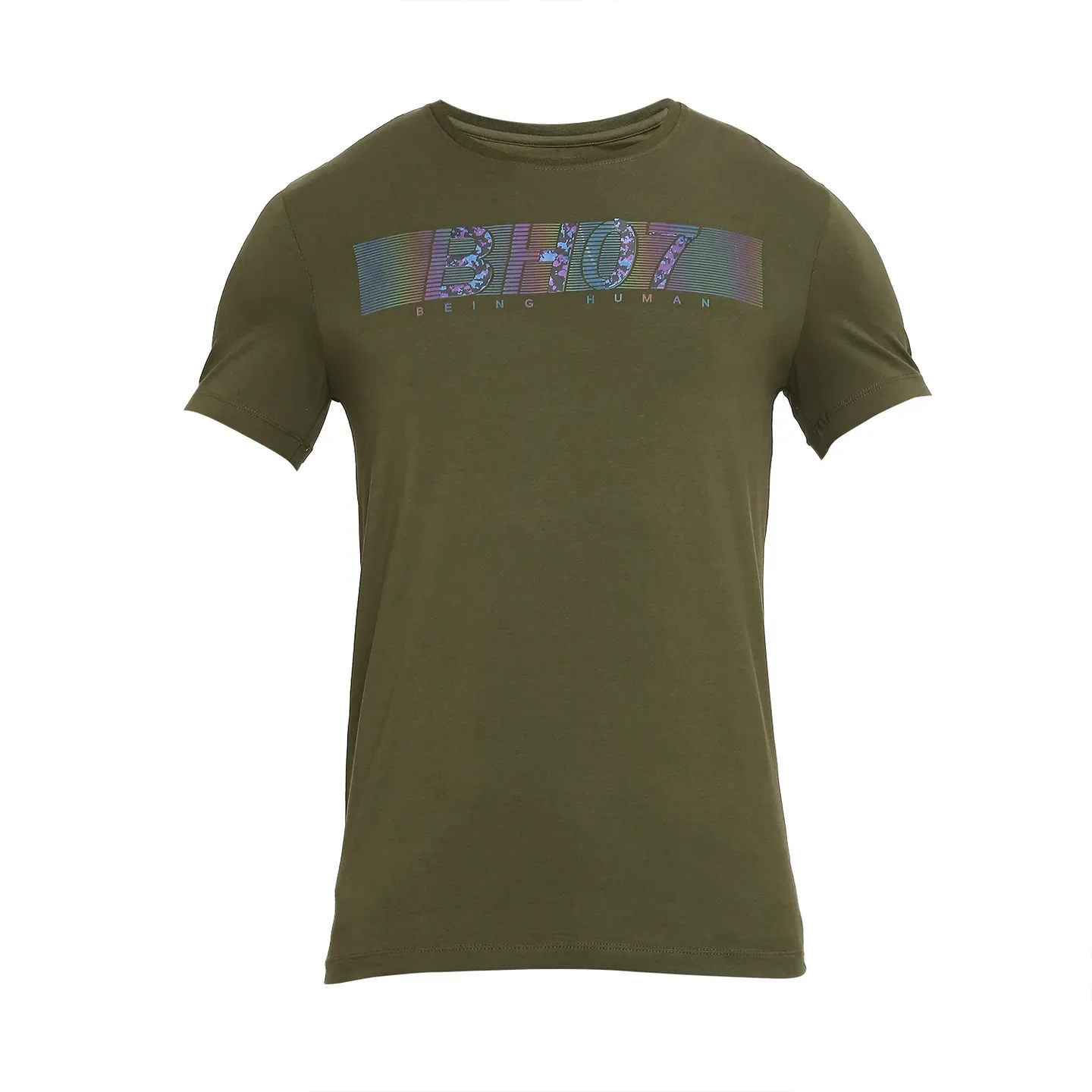 Olive Regular Fit Round Neck Men's T-Shirt by Being Human Clothing - Image 7
