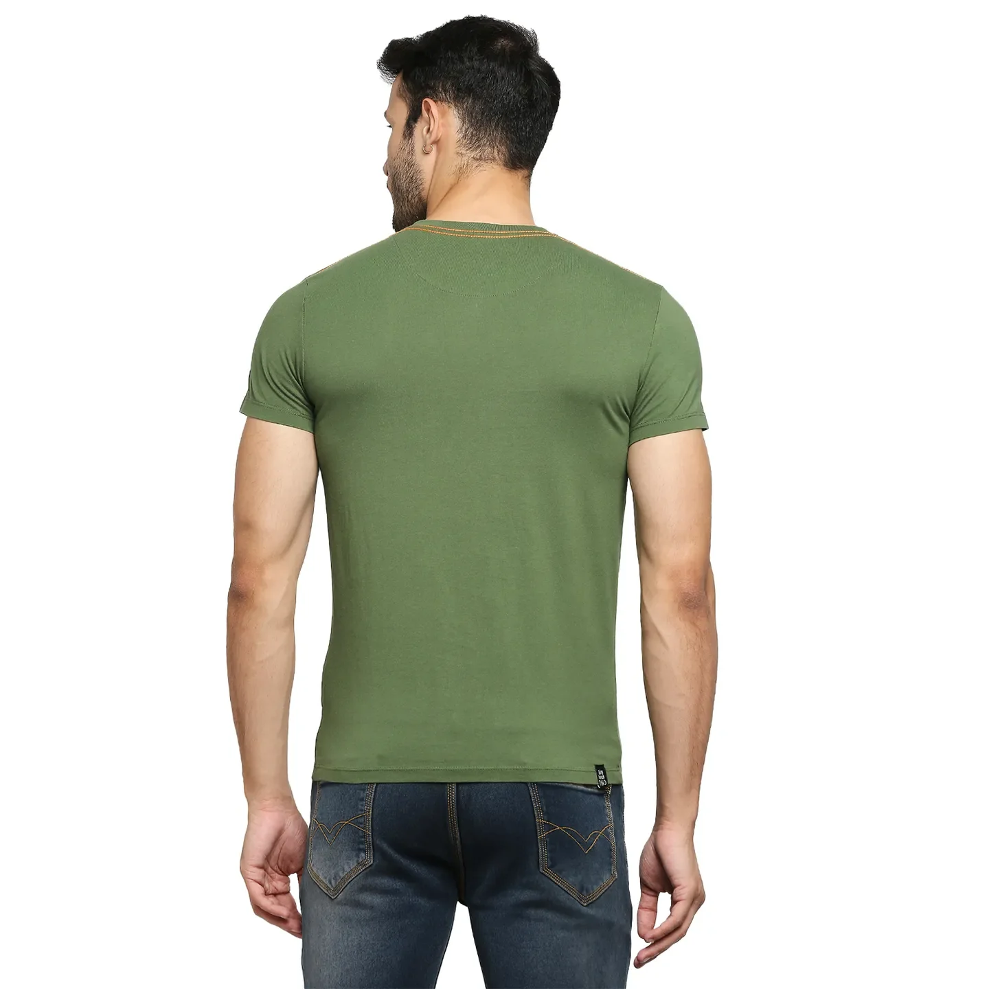 Green Regular Fit Men's Short Sleeves T-Shirt by Being Human Clothing - Image 4