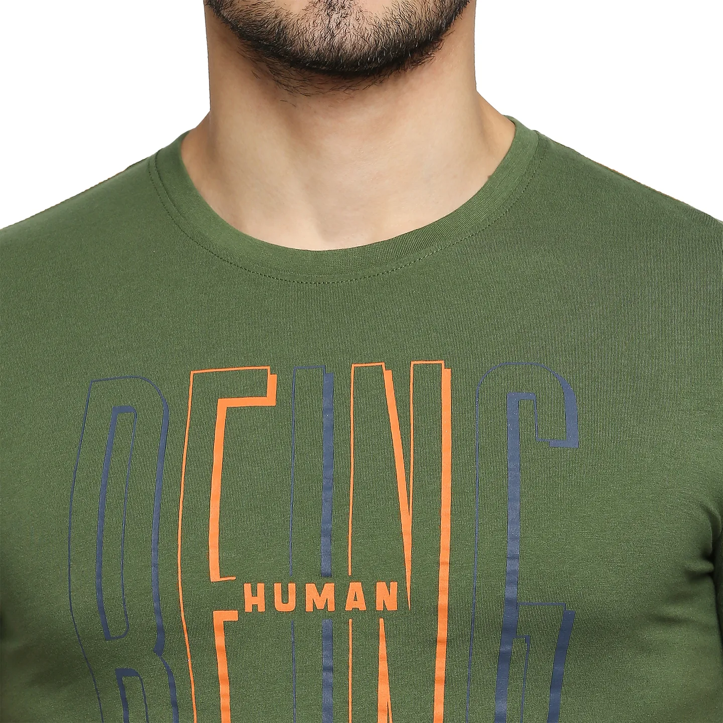 Green Regular Fit Men's Short Sleeves T-Shirt by Being Human Clothing - Image 5