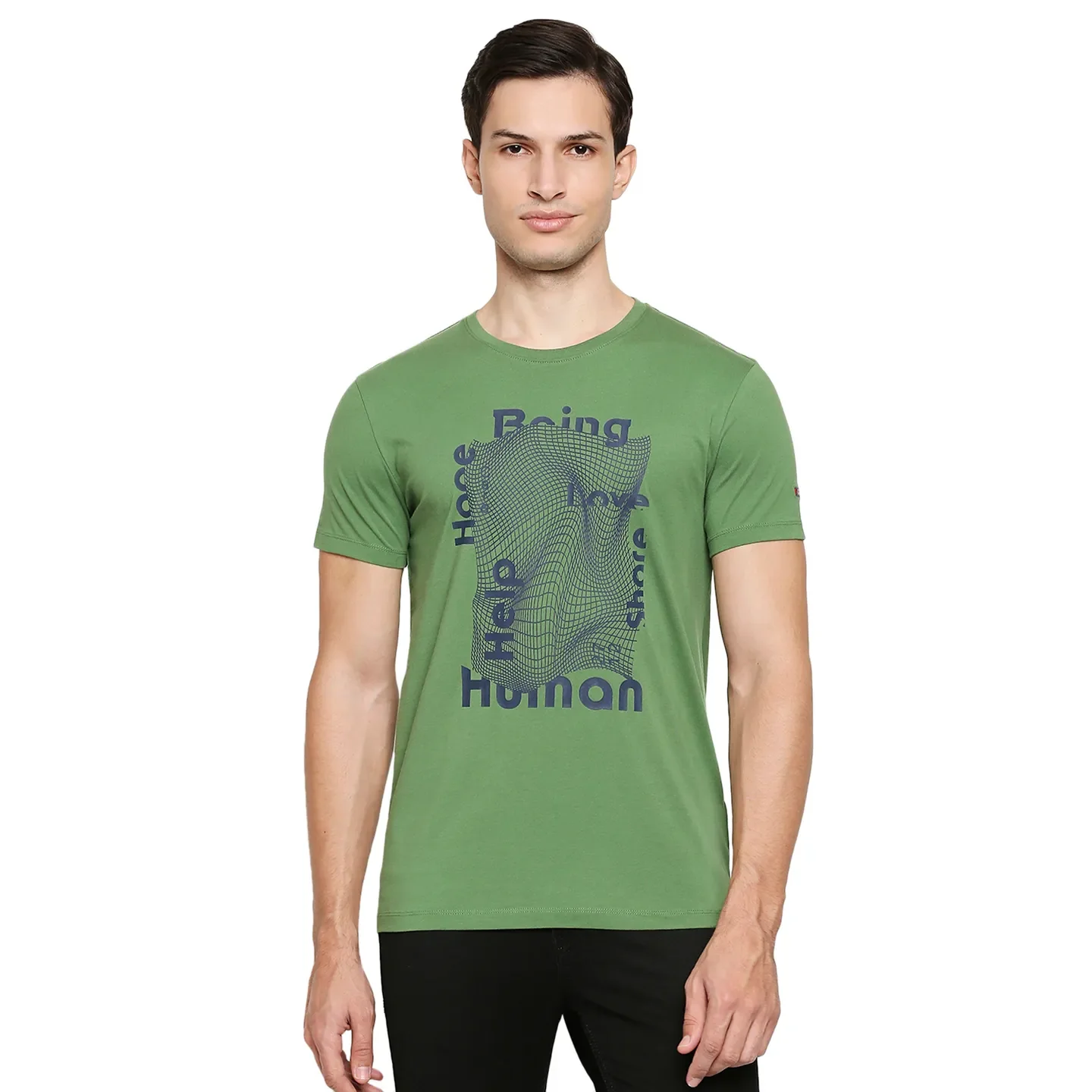 Green Regular Fit Men's Short Sleeves T-Shirt by Being Human Clothing