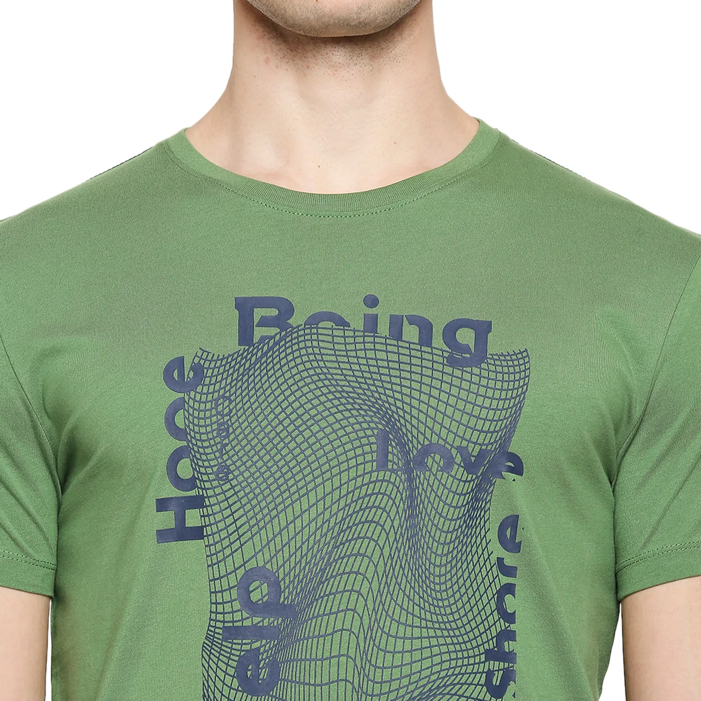 Green Regular Fit Men's Short Sleeves T-Shirt by Being Human Clothing - Image 5