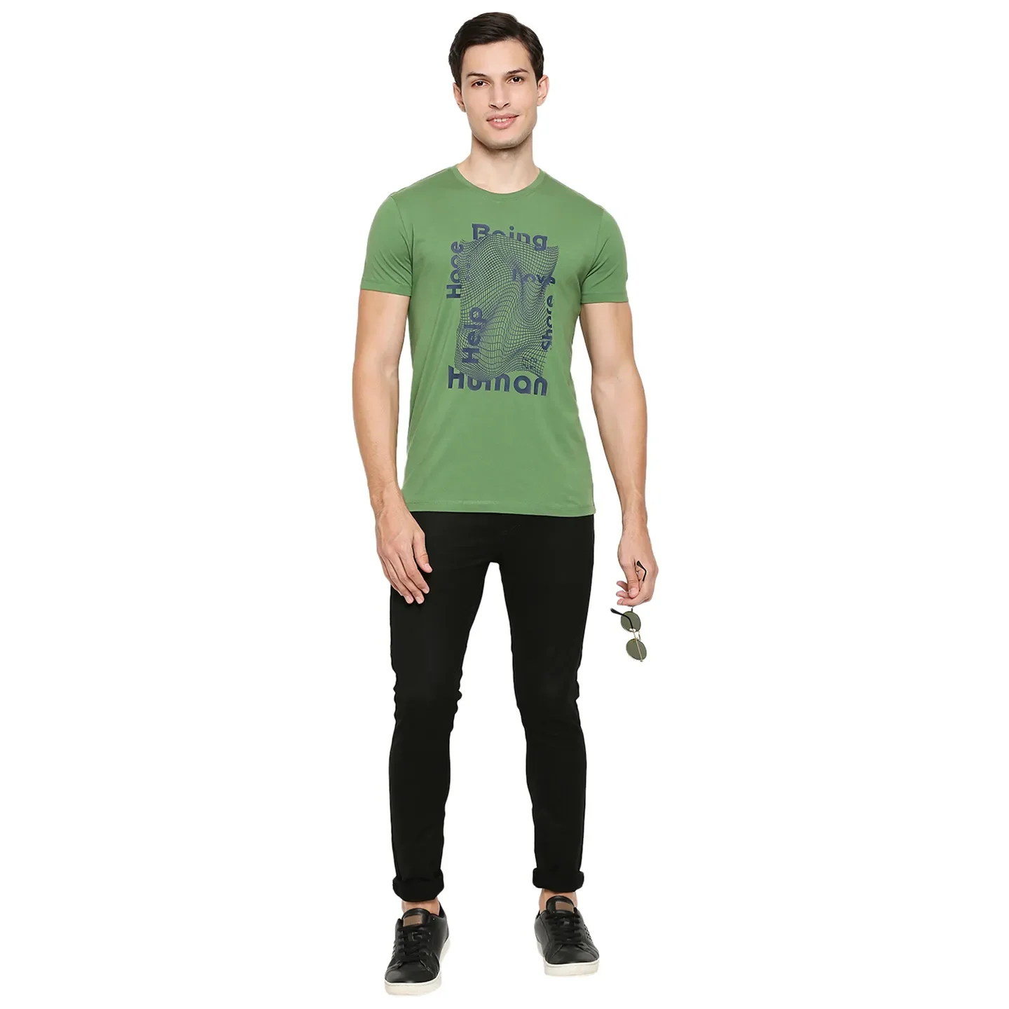 Green Regular Fit Men's Short Sleeves T-Shirt by Being Human Clothing - Image 6