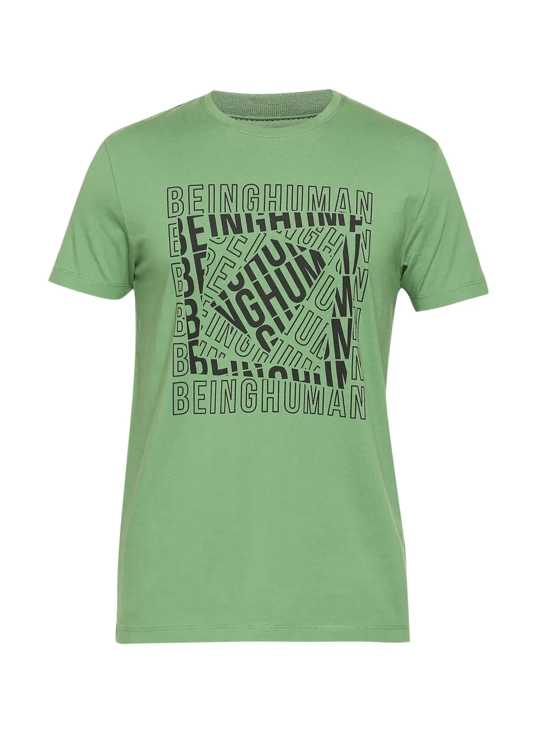 Green Regular Fit Men's Short Sleeves T-Shirt by Being Human Clothing - Image 7