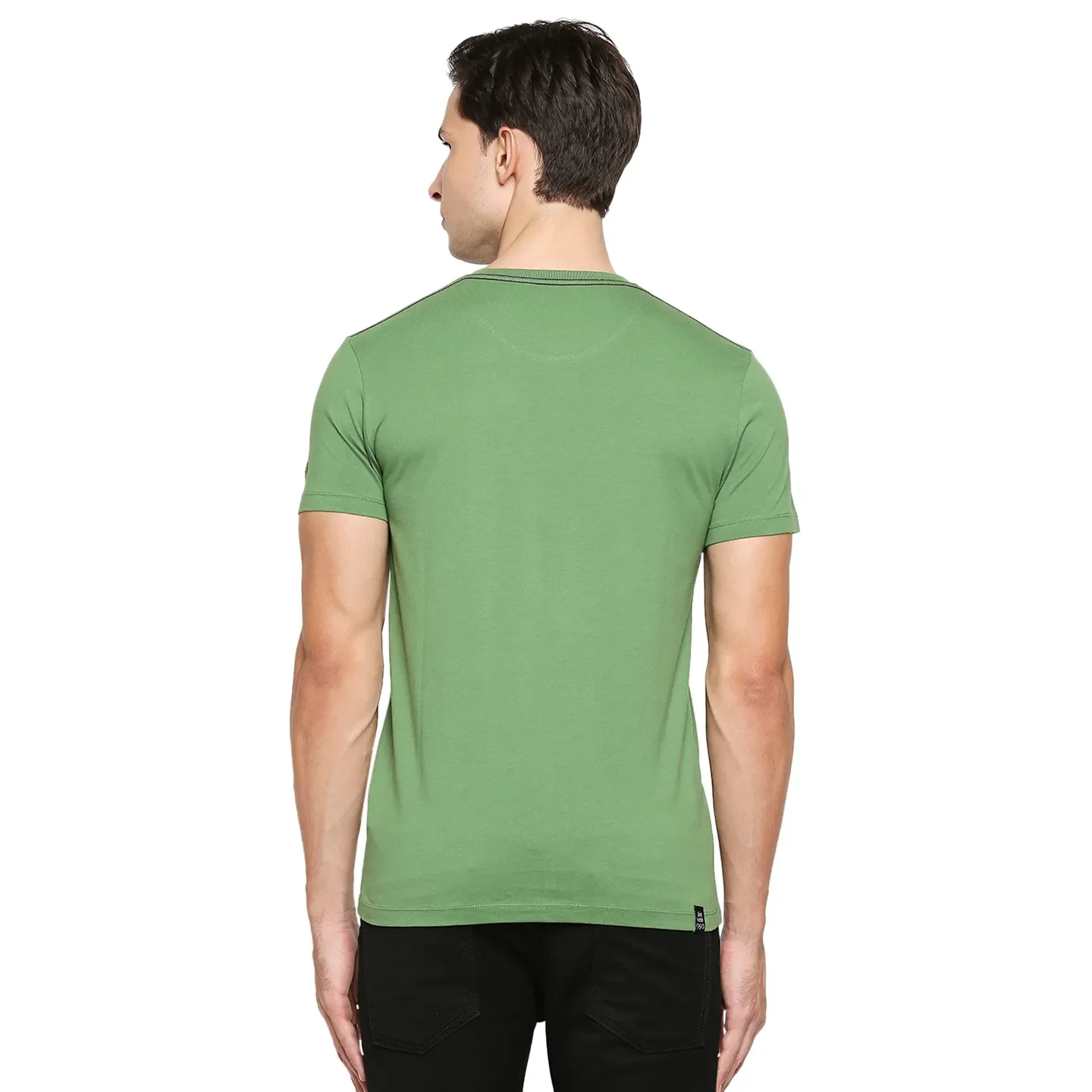Green Regular Fit Men's Short Sleeves T-Shirt by Being Human Clothing - Image 4