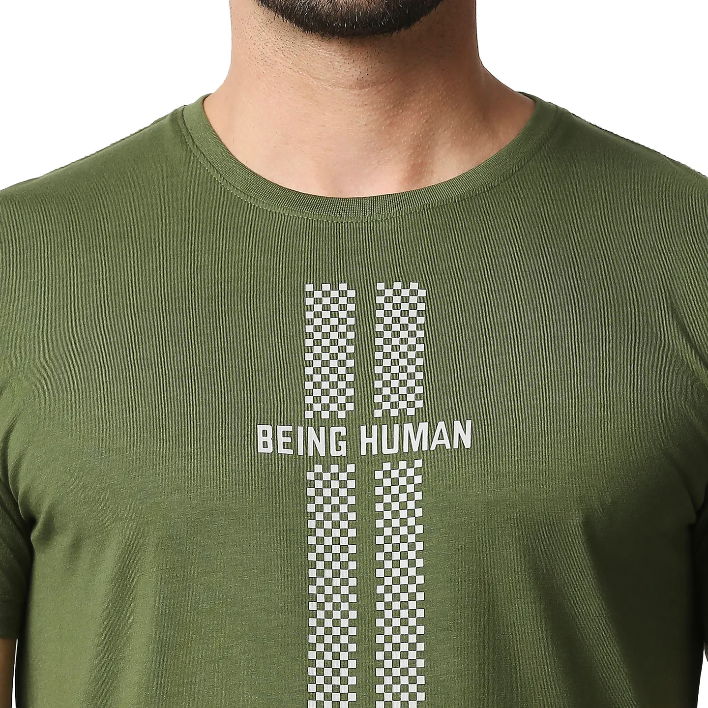 Green Regular Fit Men's Short Sleeves T-Shirt by Being Human Clothing - Image 5