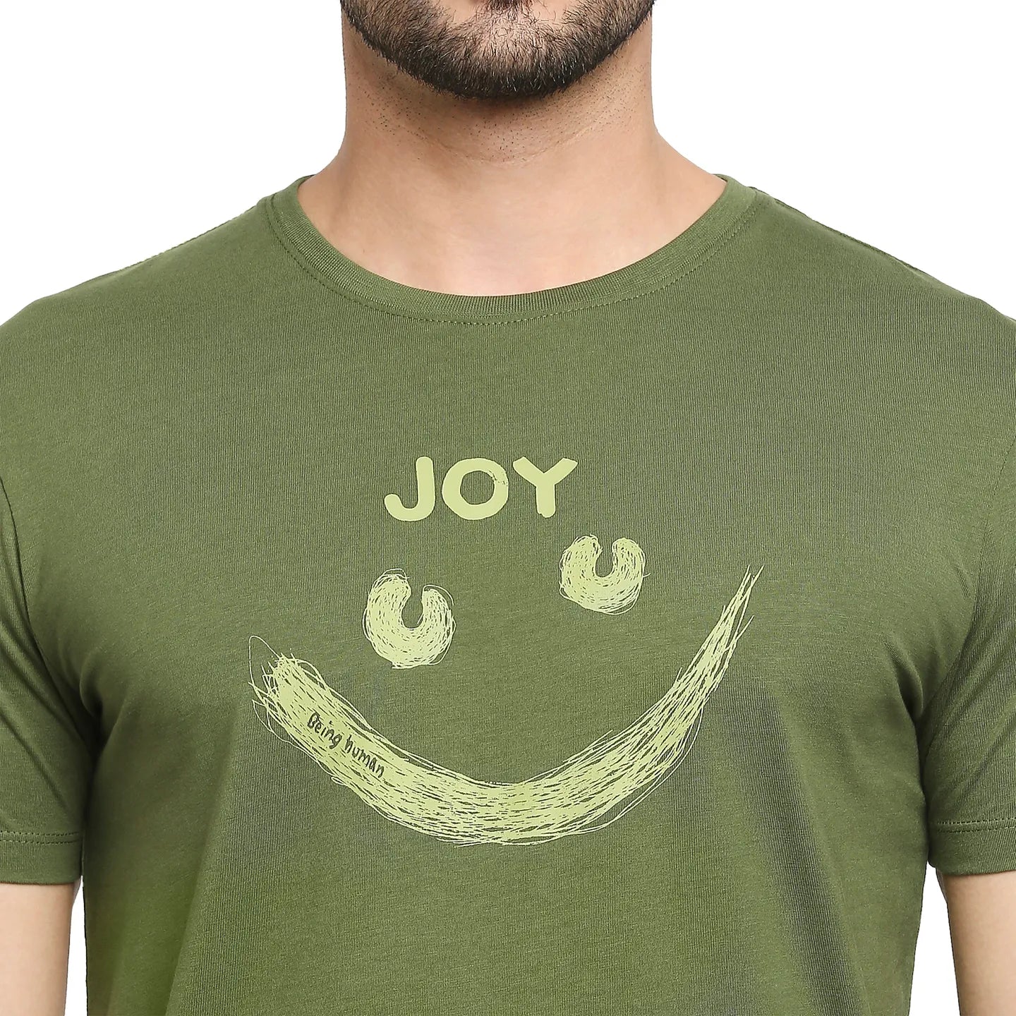 Green Regular Fit Men's Short Sleeves T-Shirt by Being Human Clothing - Image 5
