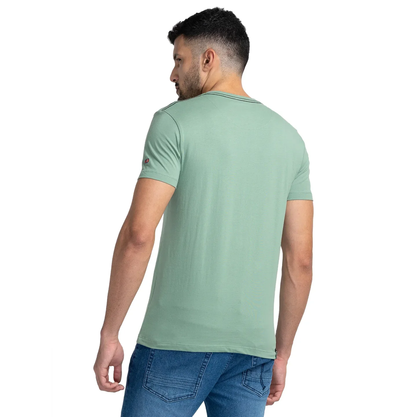 Green Regular Fit Men's Short Sleeves T-Shirt by Being Human Clothing - Image 3