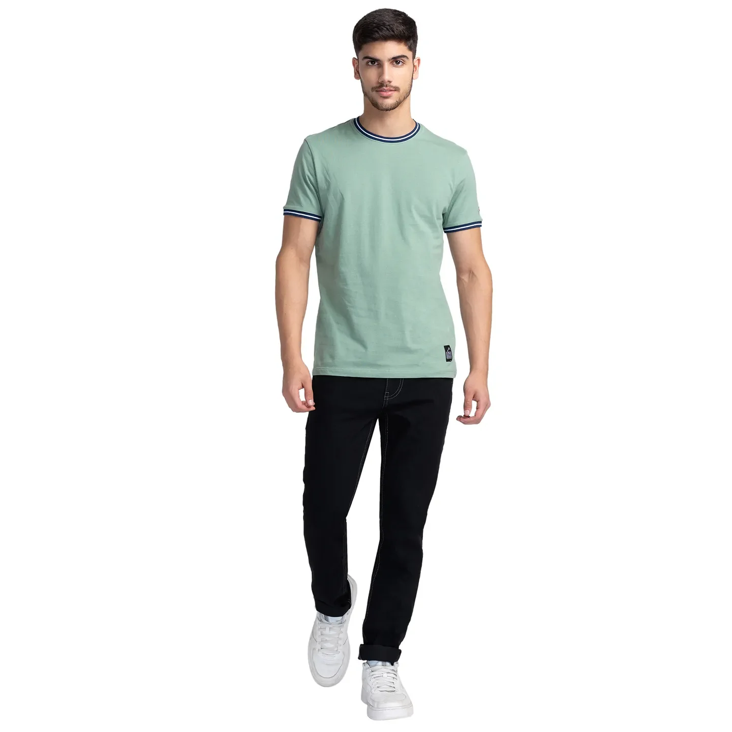 Green Regular Fit Men's Short Sleeves T-Shirt by Being Human Clothing - Image 2