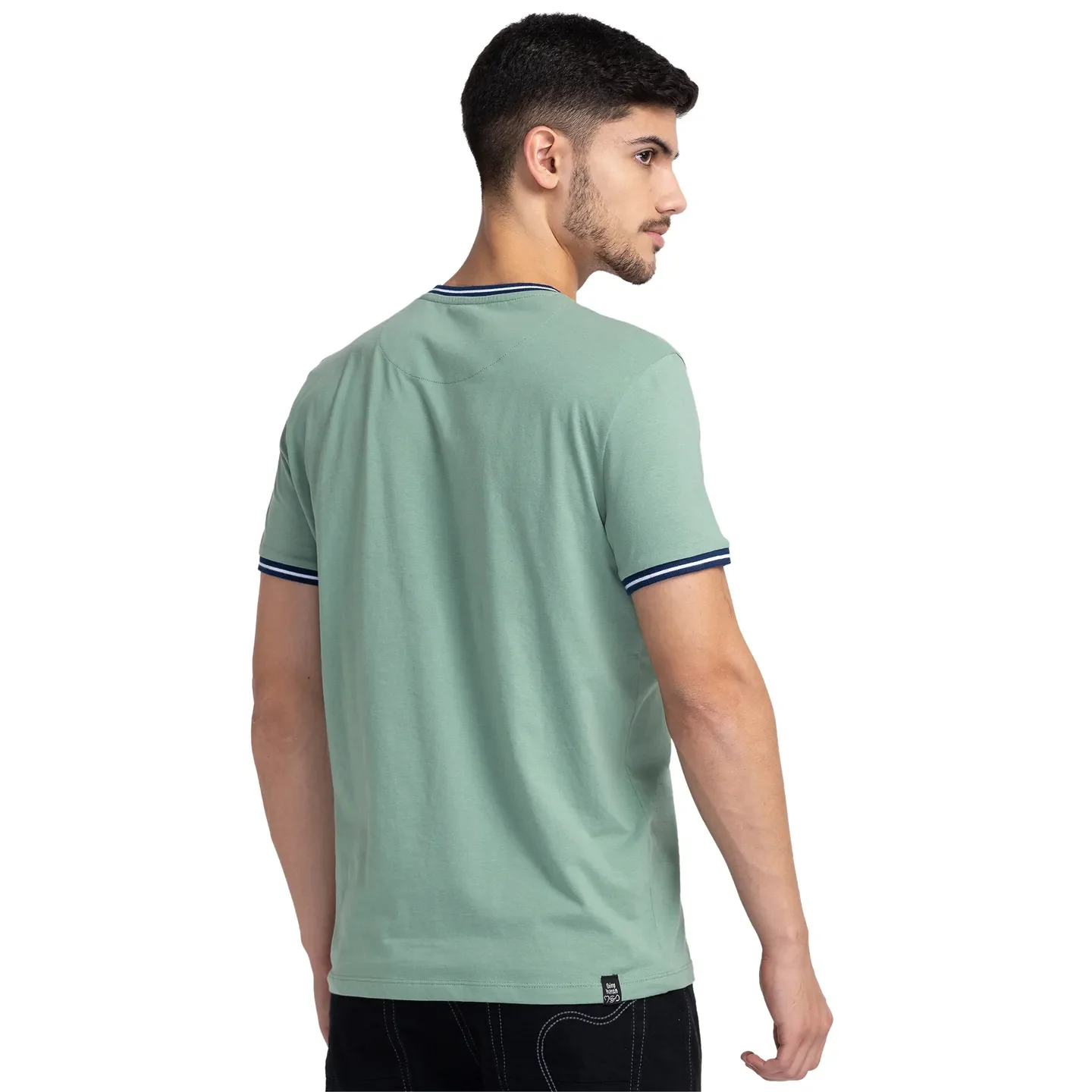 Green Regular Fit Men's Short Sleeves T-Shirt by Being Human Clothing - Image 3