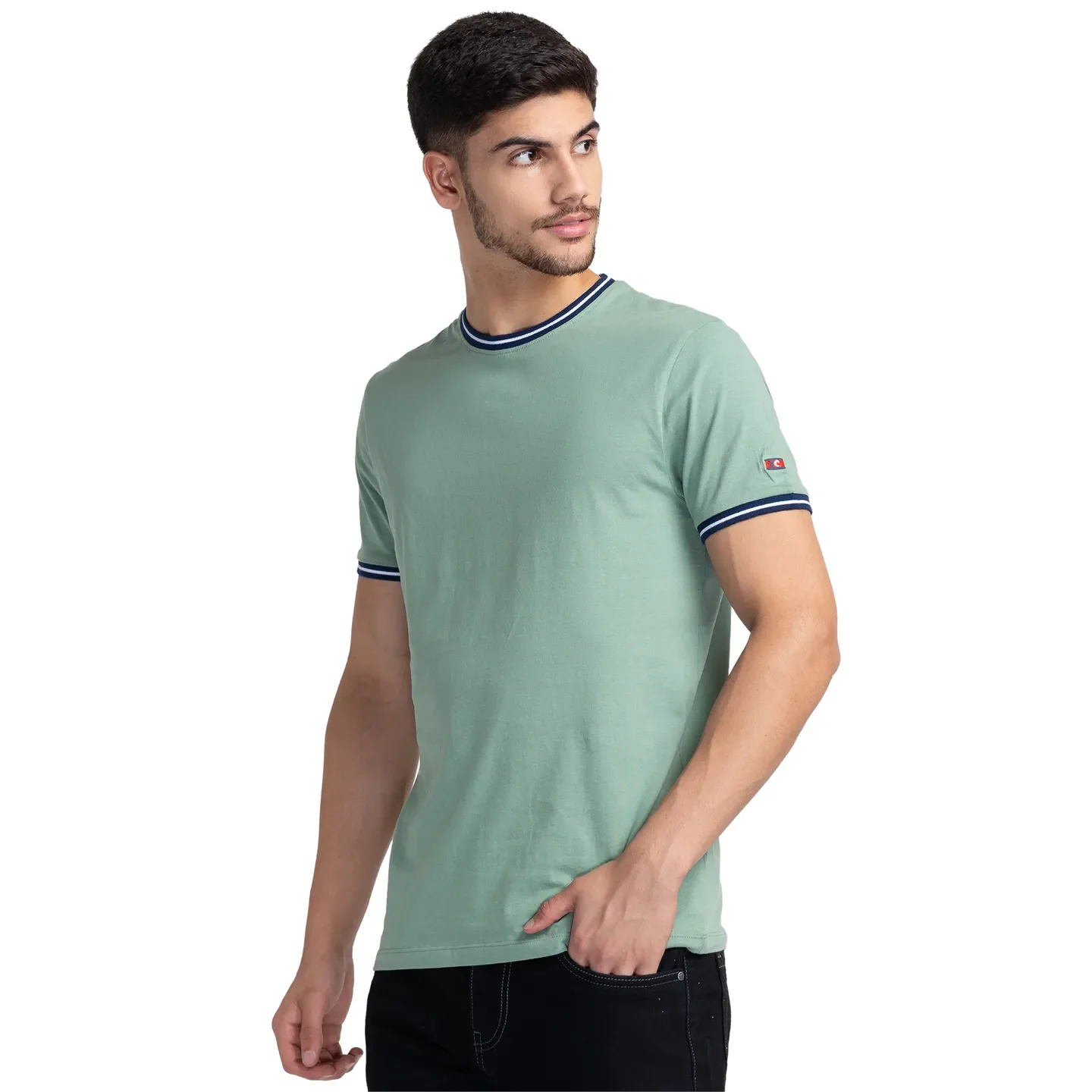 Green Regular Fit Men's Short Sleeves T-Shirt by Being Human Clothing - Image 4
