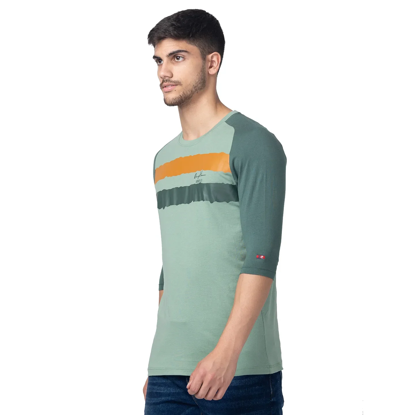 Green Regular Fit Men's Short Sleeves T-Shirt by Being Human Clothing - Image 2