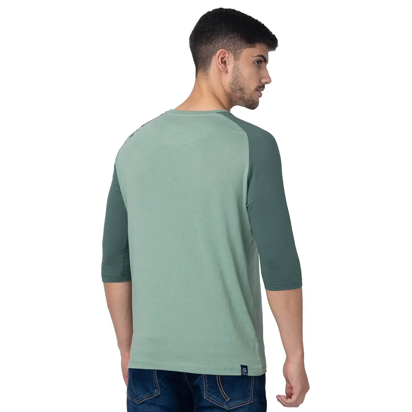 Green Regular Fit Men's Short Sleeves T-Shirt by Being Human Clothing - Image 3