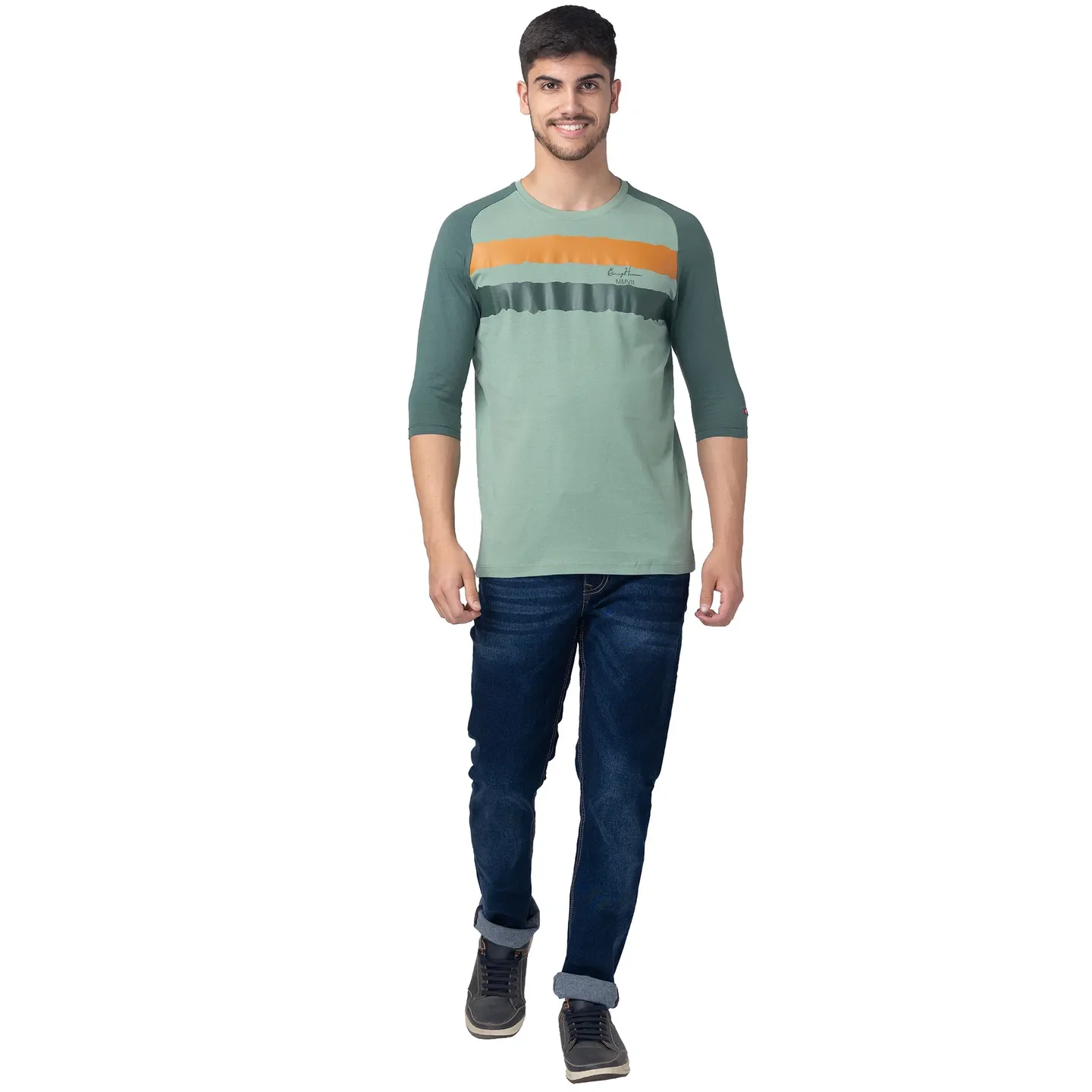 Green Regular Fit Men's Short Sleeves T-Shirt by Being Human Clothing - Image 5