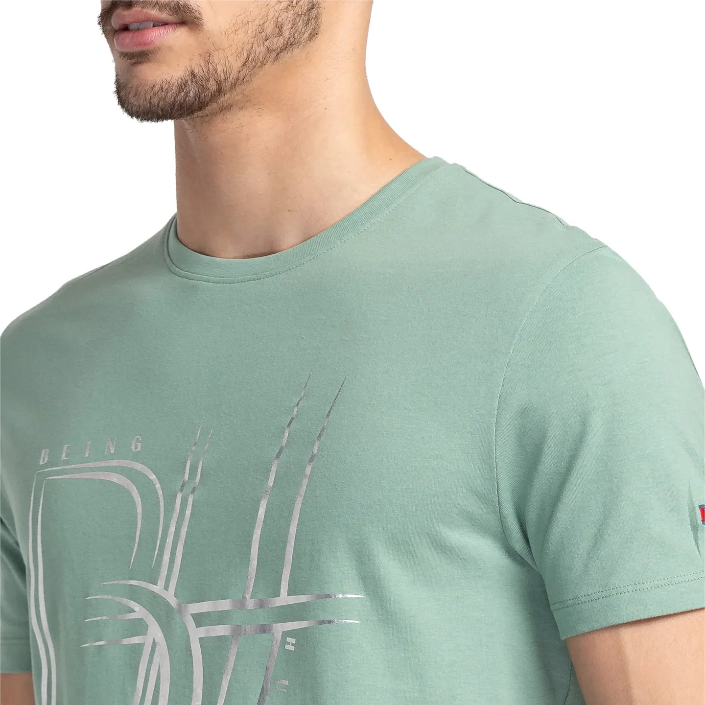 Green Regular Fit Men's Short Sleeves T-Shirt by Being Human Clothing - Image 5