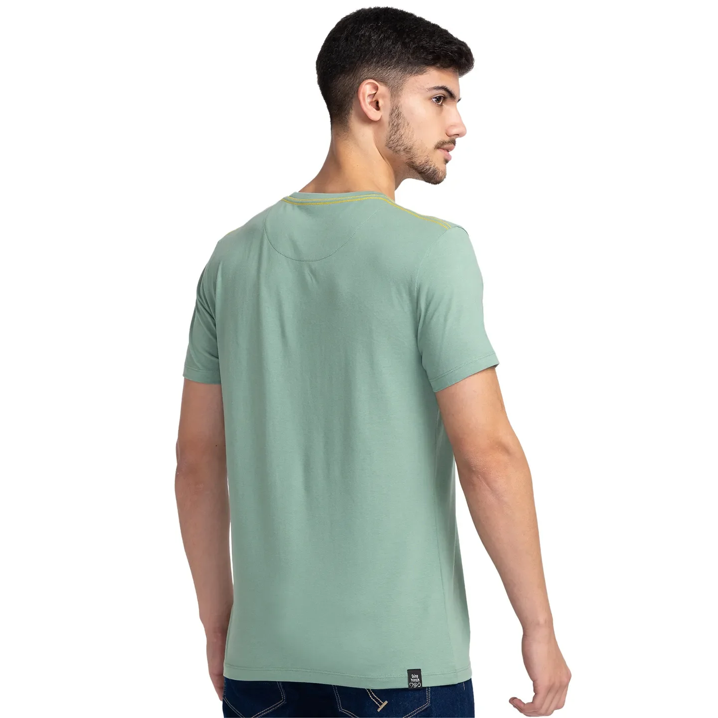 Green Regular Fit Men's Short Sleeves T-Shirt by Being Human Clothing - Image 3