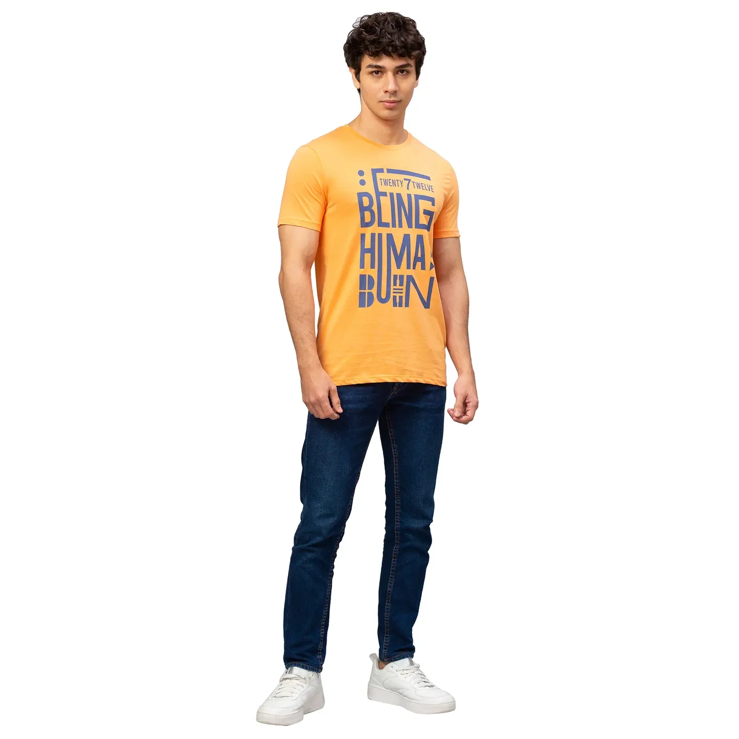 Orange Regular Fit Men's Short Sleeves T-Shirt by Being Human Clothing - Image 2