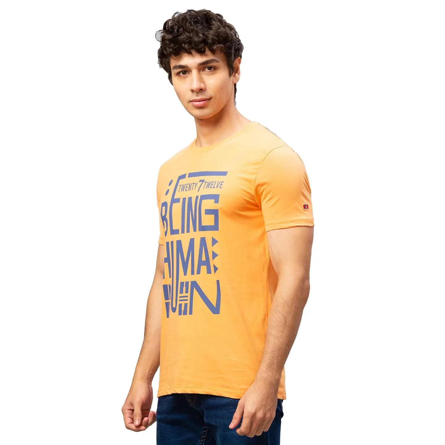 Orange Regular Fit Men's Short Sleeves T-Shirt by Being Human Clothing - Image 4