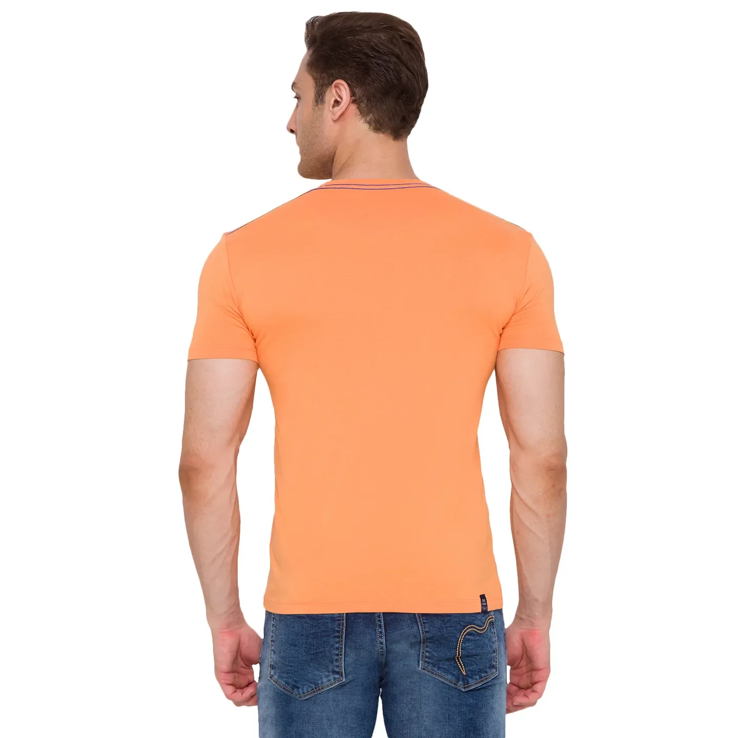 Orange Regular Fit Men's Short Sleeves T-Shirt by Being Human Clothing - Image 3