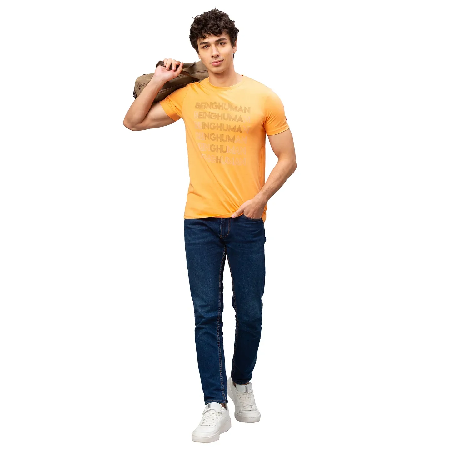 Orange Regular Fit Men's Short Sleeves T-Shirt by Being Human Clothing - Image 5