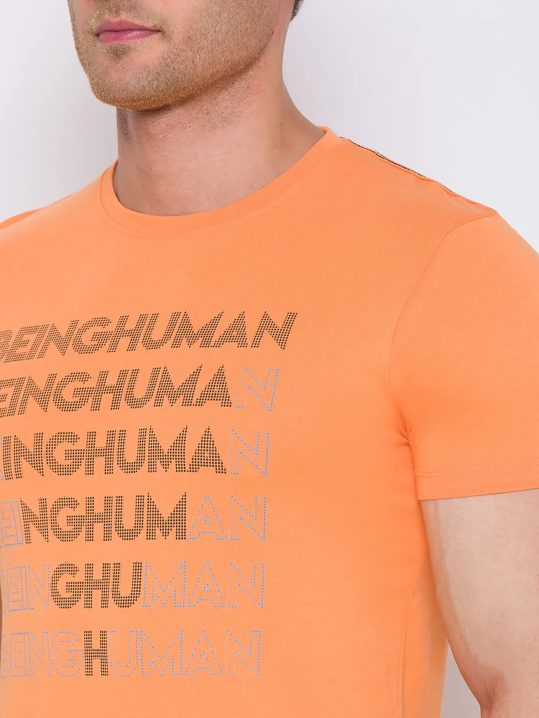 Orange Regular Fit Men's Short Sleeves T-Shirt by Being Human Clothing - Image 5